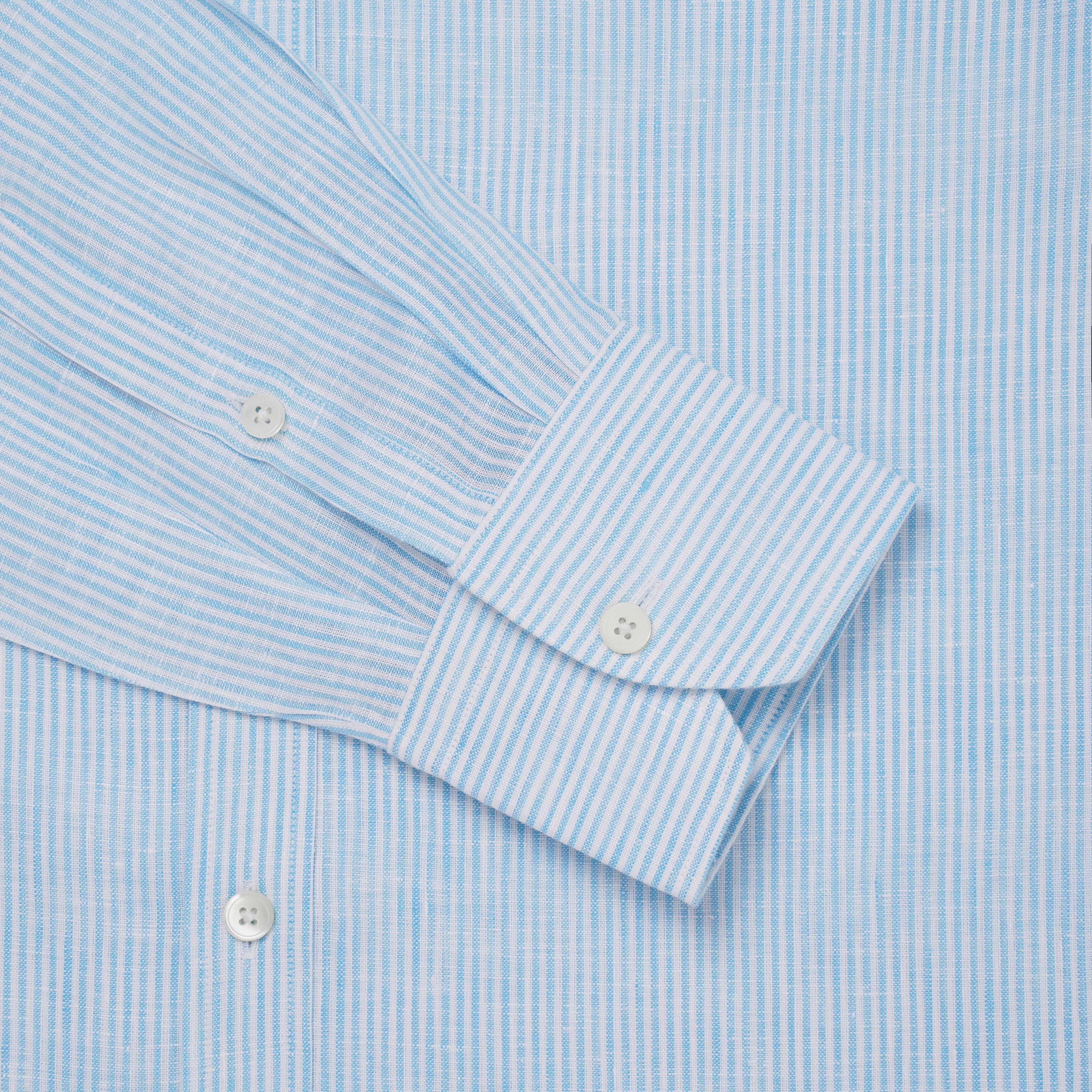 Thomas Pink Tailored Fit Formal Linen Textured Stripe Shirt-MALFORD OF LONDON SAVILE ROW MENSWEAR OUTLET