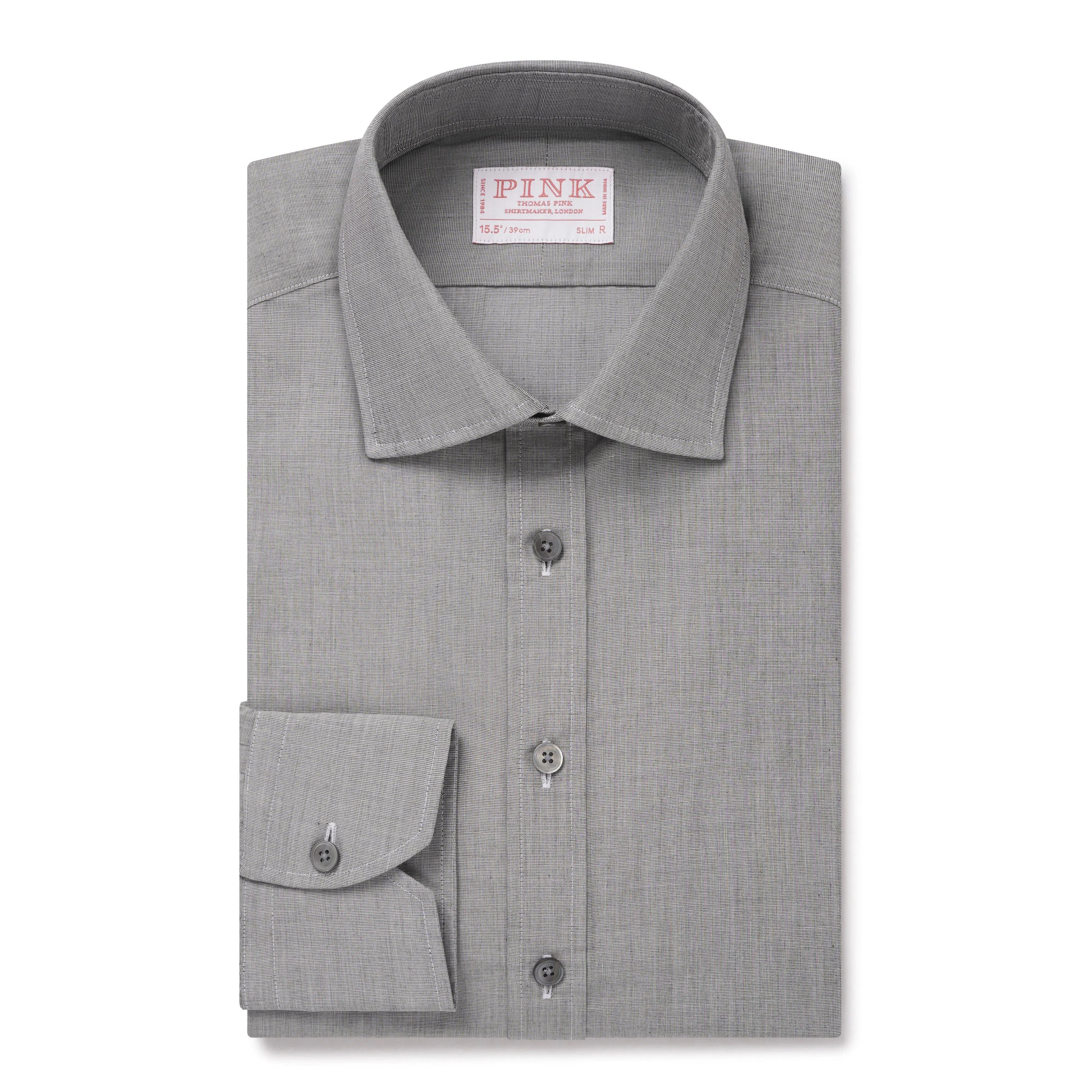 Thomas Pink Tailored Fit Formal Micro Check Shirt-MALFORD OF LONDON SAVILE ROW MENSWEAR OUTLET