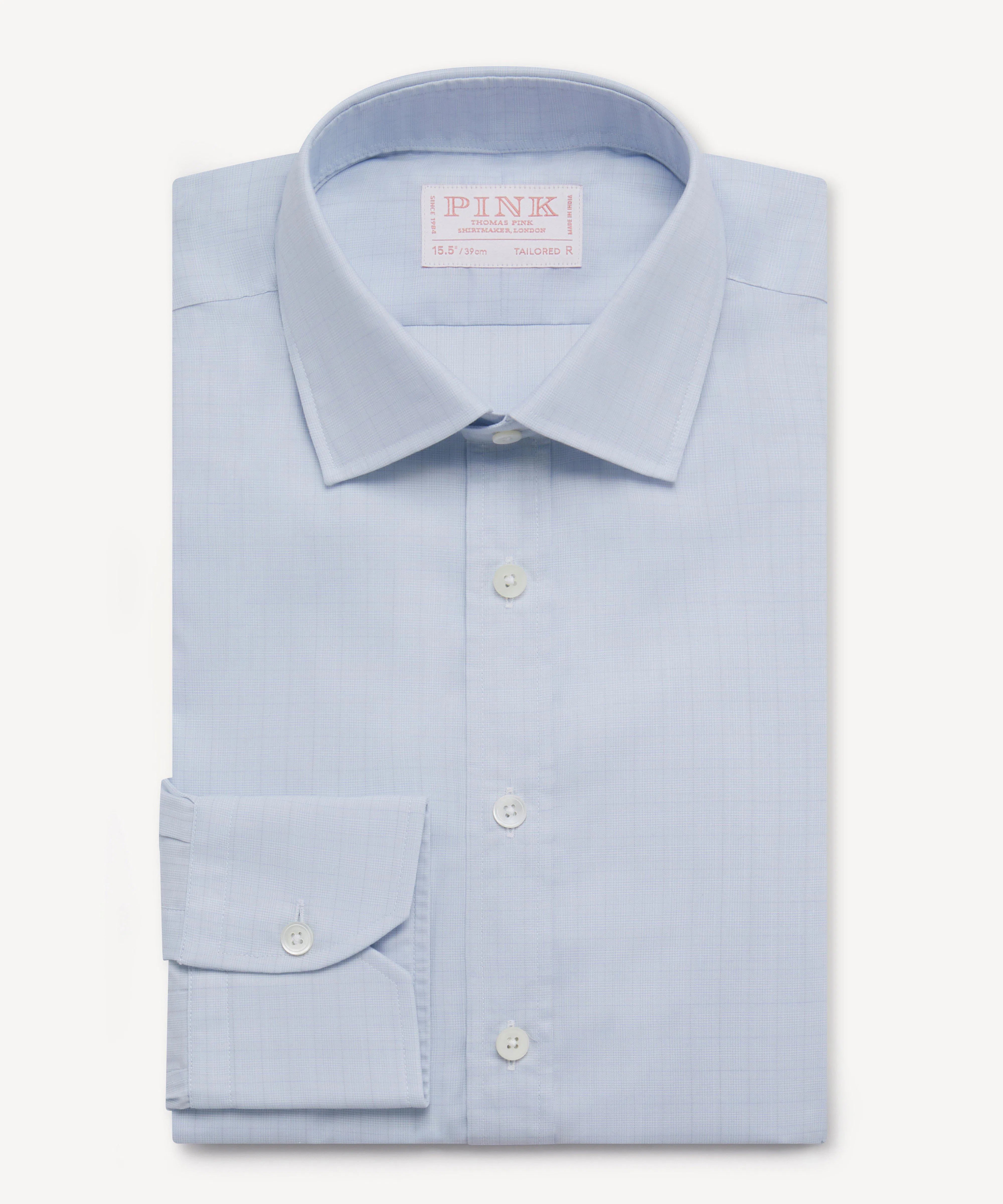 Thomas Pink Tailored Fit Formal Micro Check Shirt-MALFORD OF LONDON SAVILE ROW MENSWEAR OUTLET