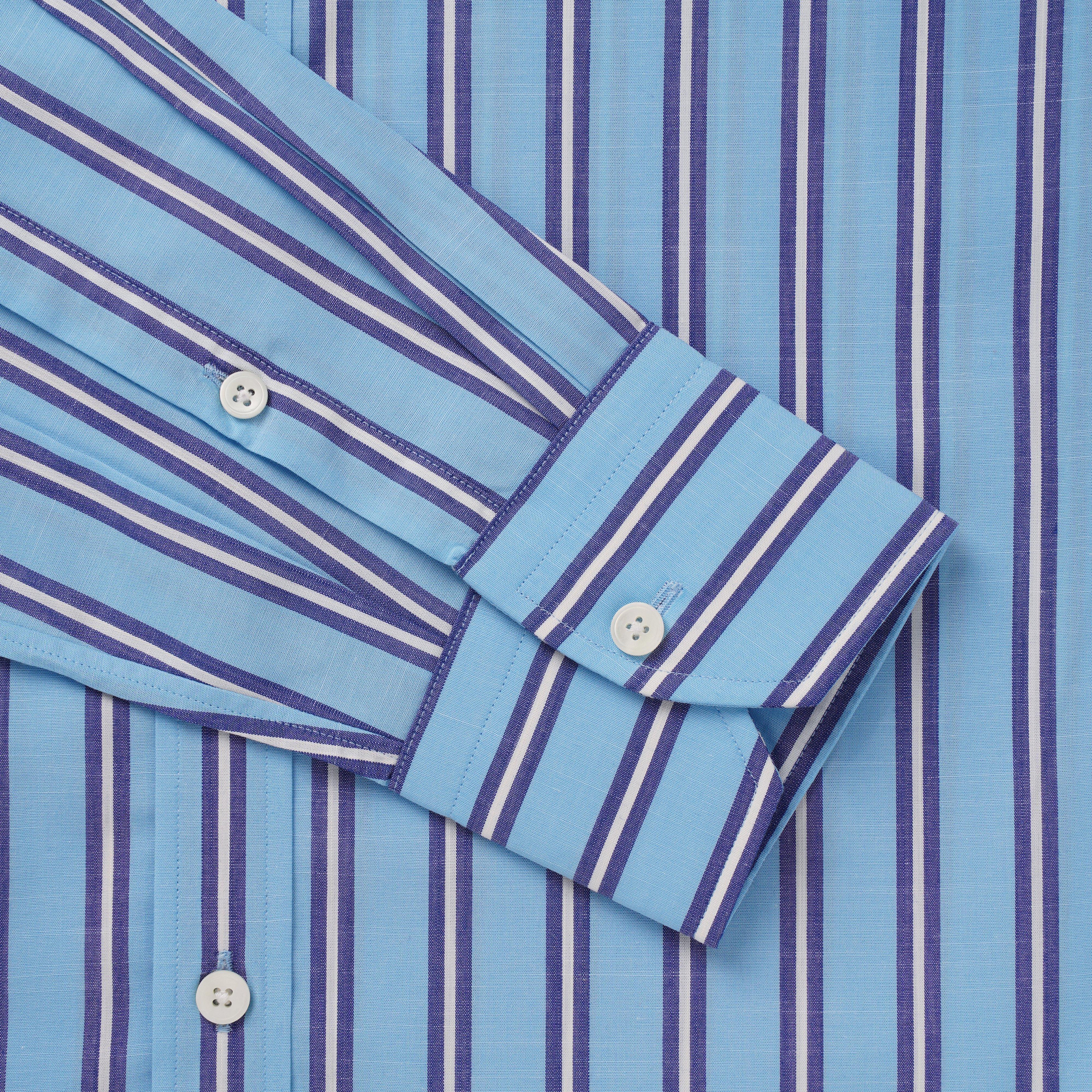 Thomas Pink Tailored Fit Formal Multi Stripe Slub Shirt-MALFORD OF LONDON SAVILE ROW MENSWEAR OUTLET