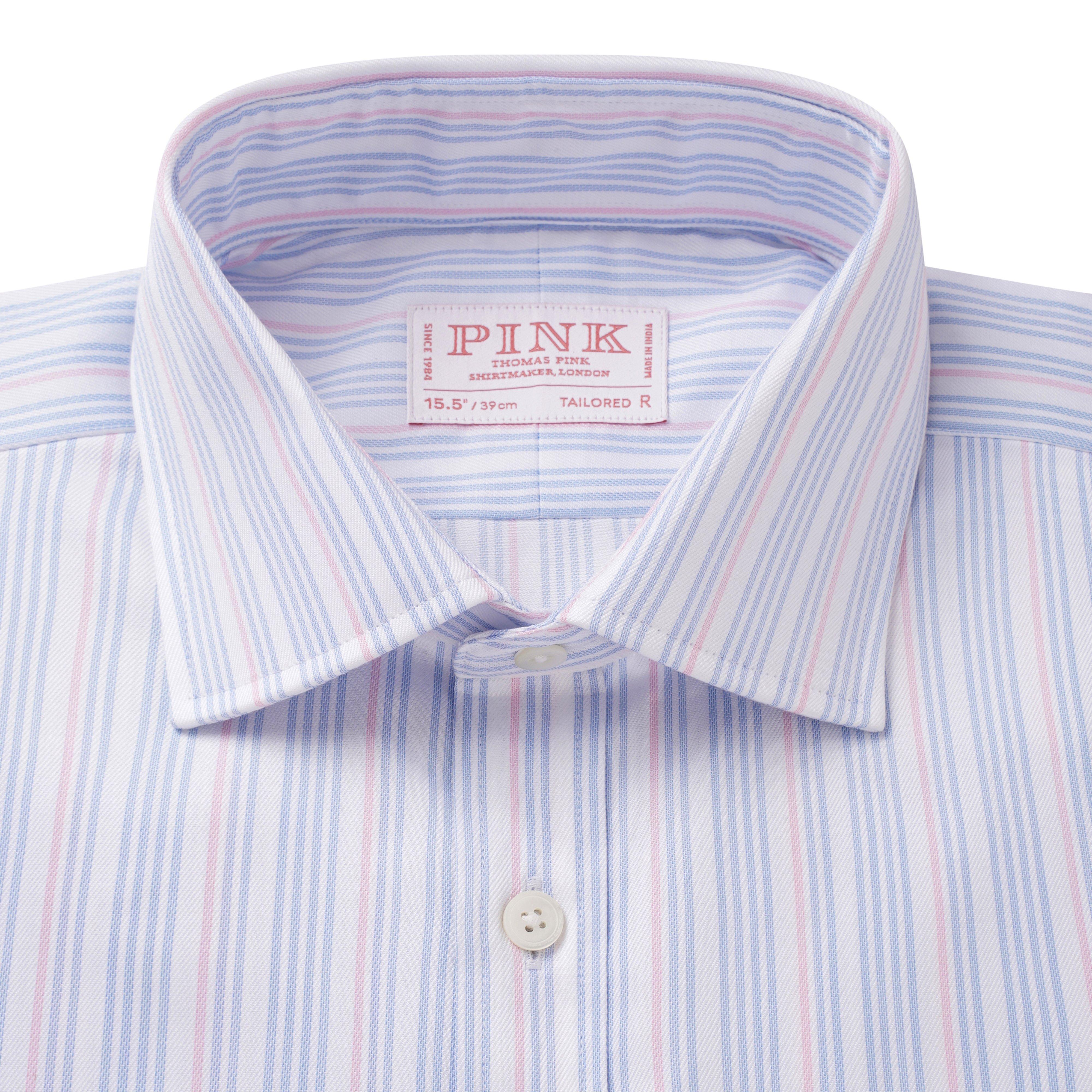 Thomas Pink Tailored Fit Formal Multi Track Shirt White/Multi-MALFORD OF LONDON SAVILE ROW MENSWEAR OUTLET