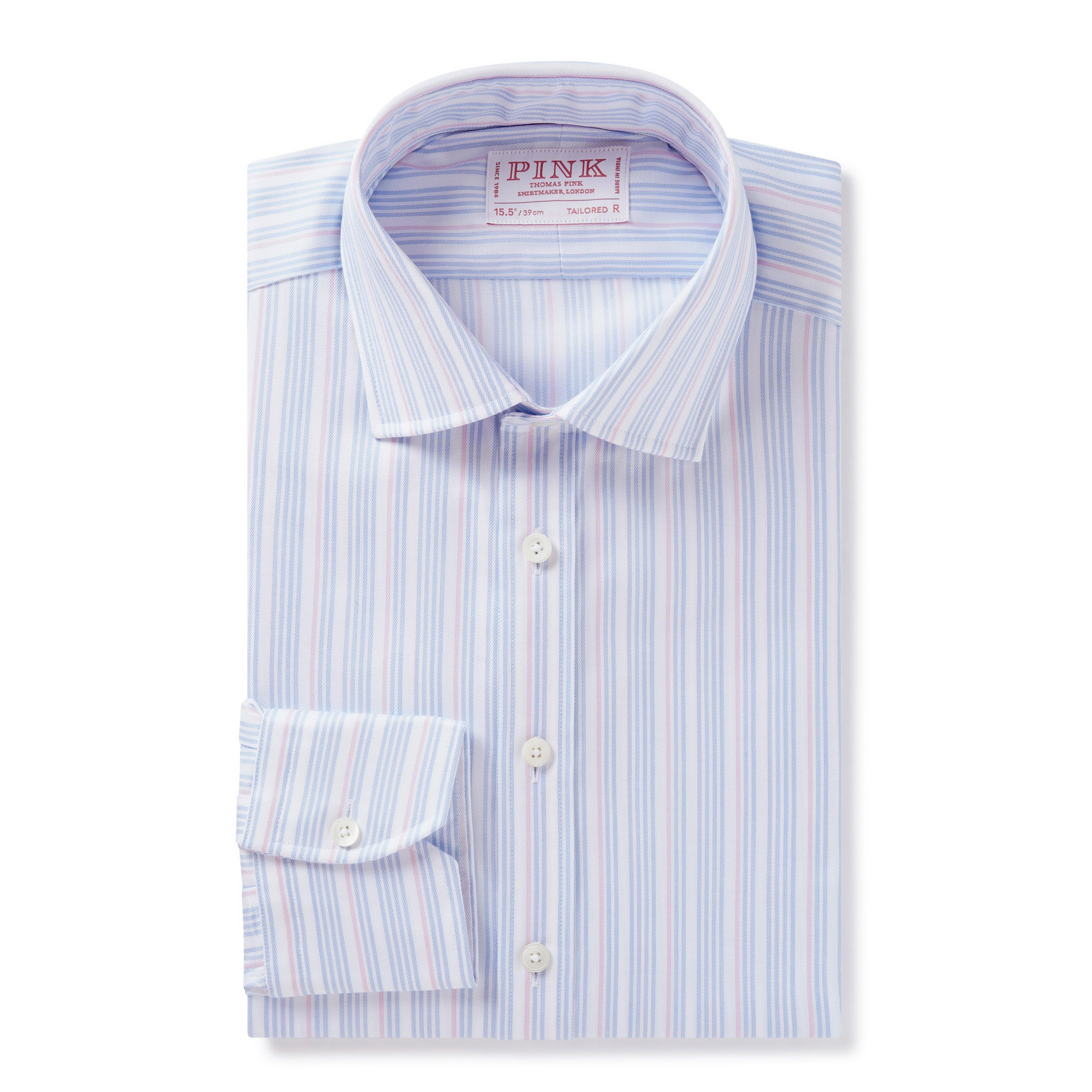 Thomas Pink Tailored Fit Formal Multi Track Shirt White/Multi-MALFORD OF LONDON SAVILE ROW MENSWEAR OUTLET