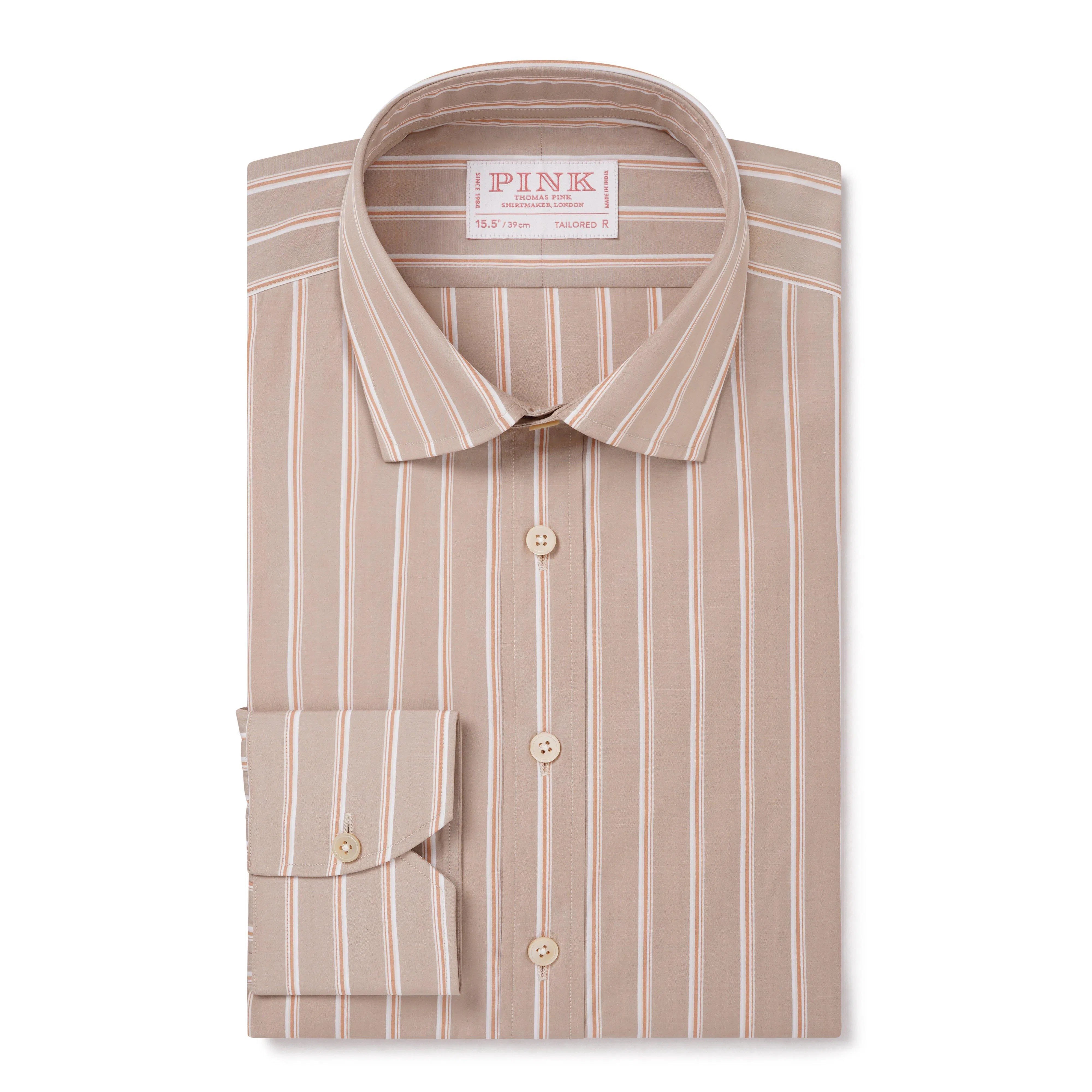 Thomas Pink Tailored Fit Formal Multi Track Stripe Shirt-MALFORD OF LONDON SAVILE ROW MENSWEAR OUTLET