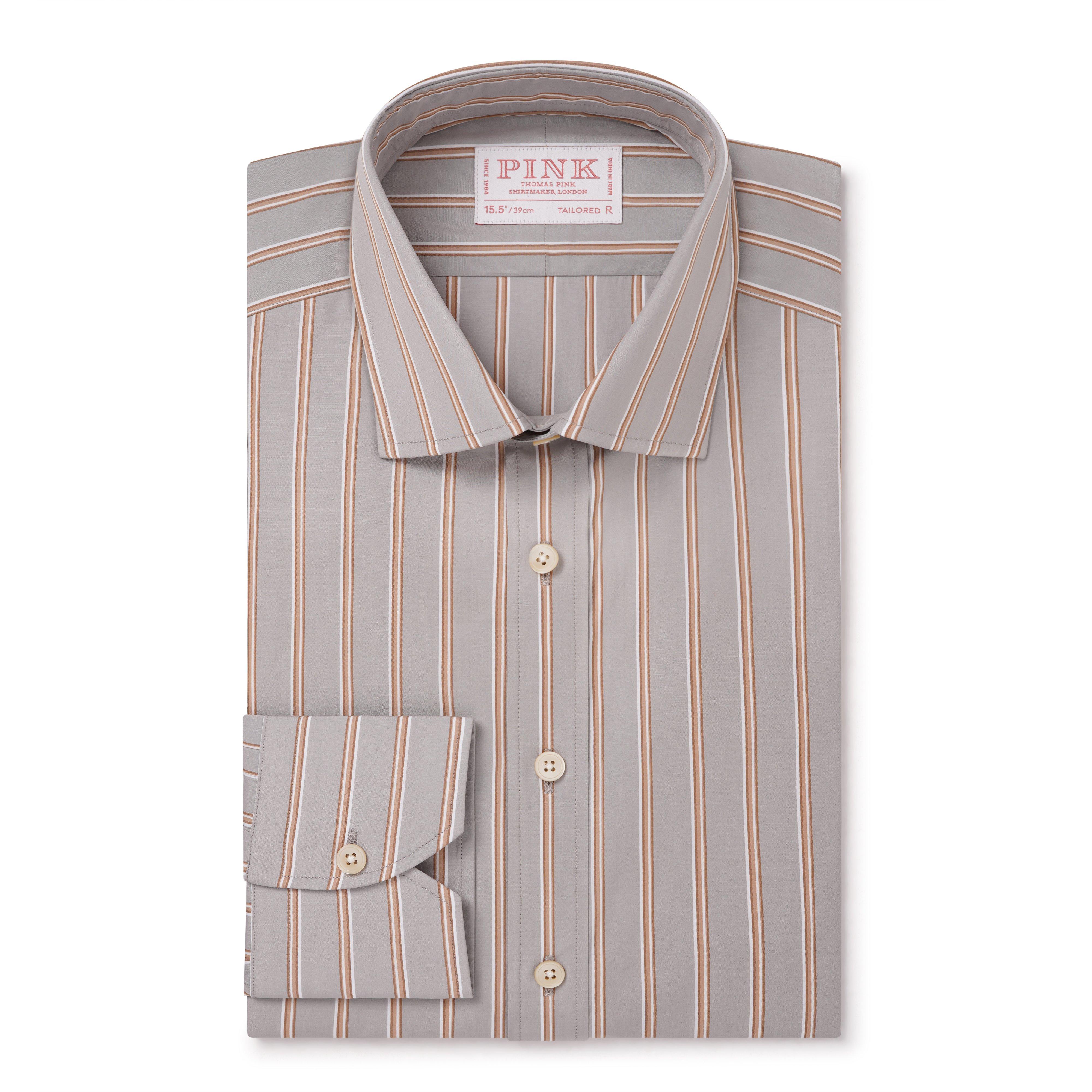 Thomas Pink Tailored Fit Formal Multi Track Stripe Shirt-MALFORD OF LONDON SAVILE ROW MENSWEAR OUTLET