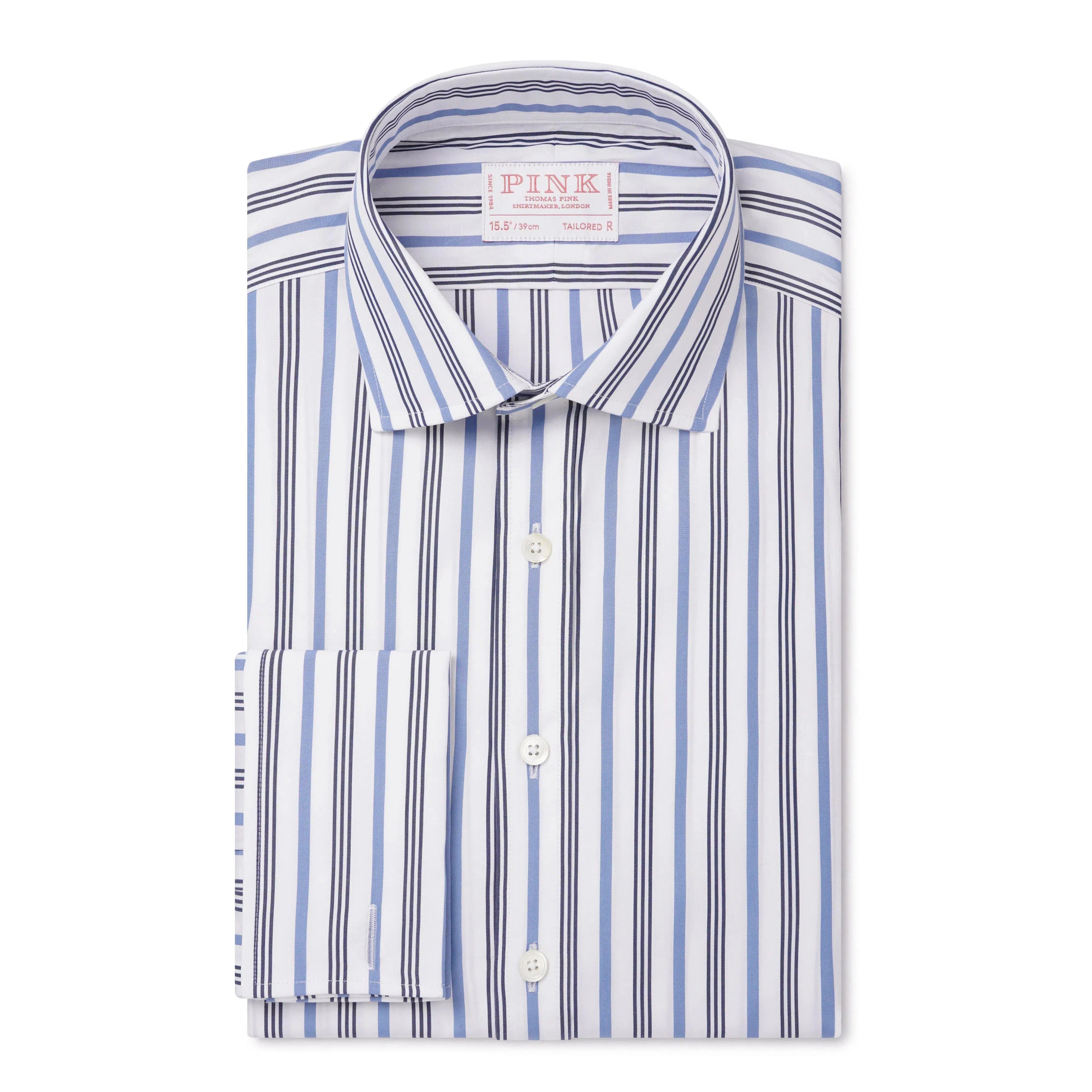 Thomas Pink Tailored Fit Formal New England Stripe Shirt-MALFORD OF LONDON SAVILE ROW MENSWEAR OUTLET