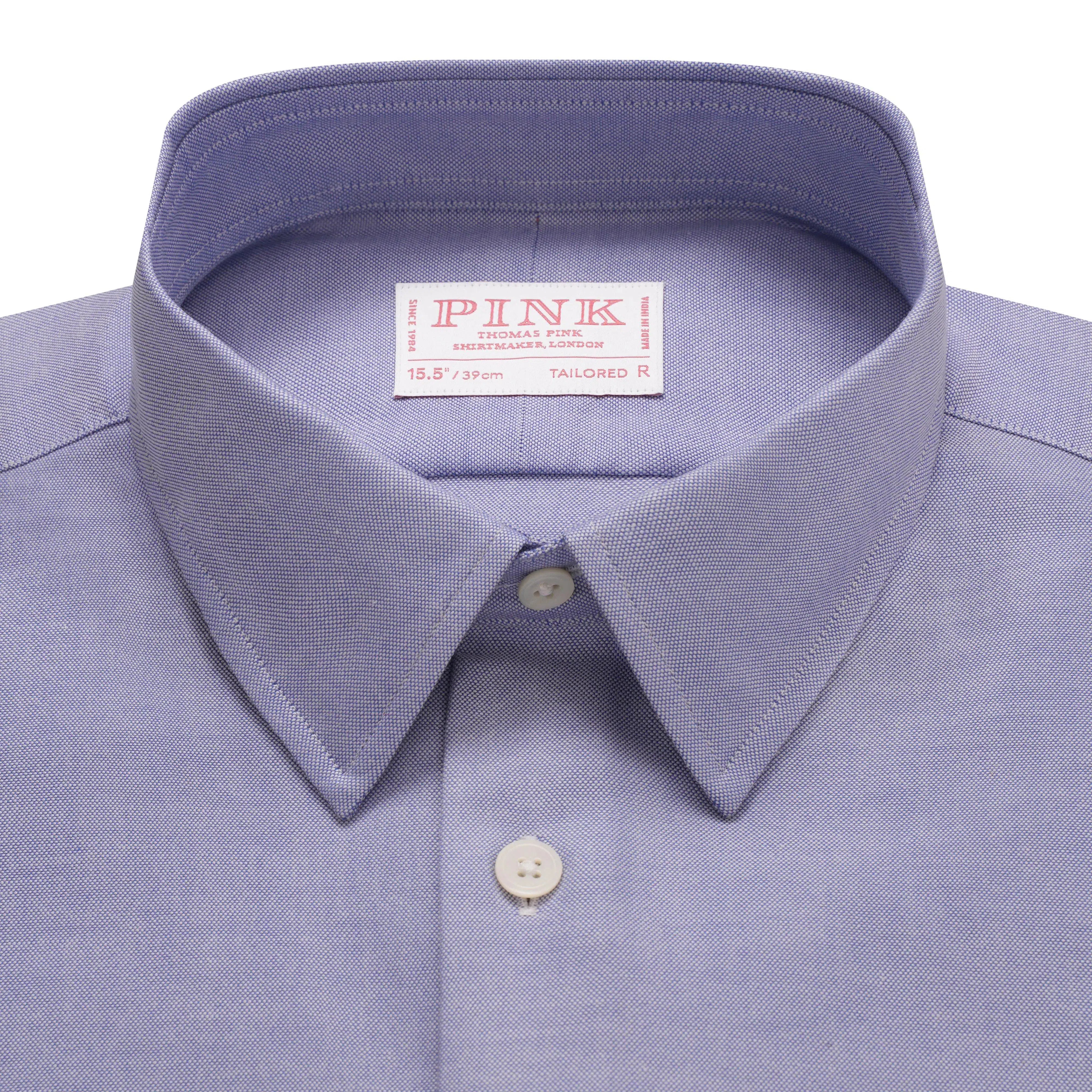 Thomas Pink Tailored Fit Formal Open Weave Oxford Shirt Blue-MALFORD OF LONDON SAVILE ROW MENSWEAR OUTLET