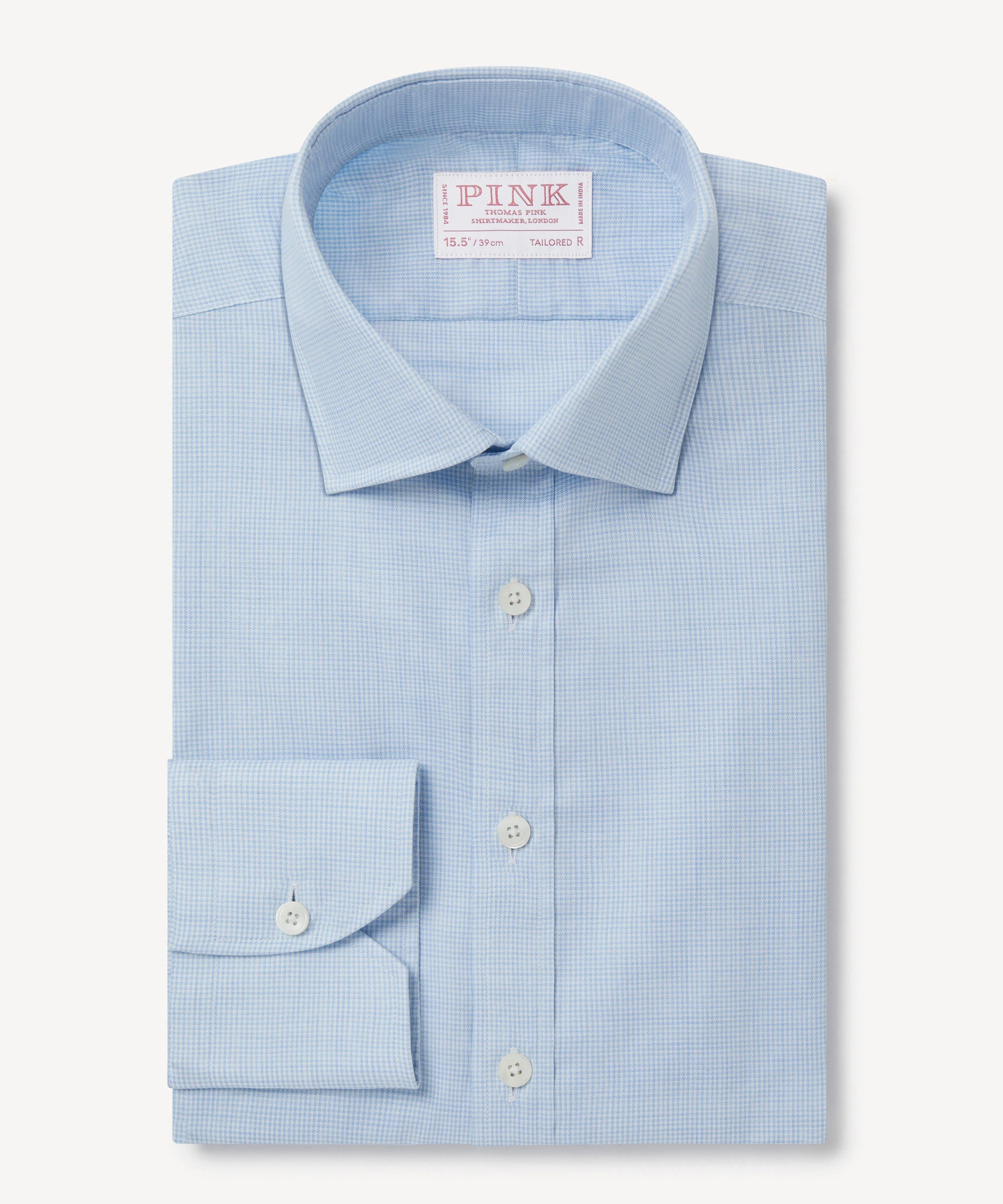 Thomas Pink Tailored Fit Formal Oxford Melange Slub Shirt-MALFORD OF LONDON SAVILE ROW MENSWEAR OUTLET