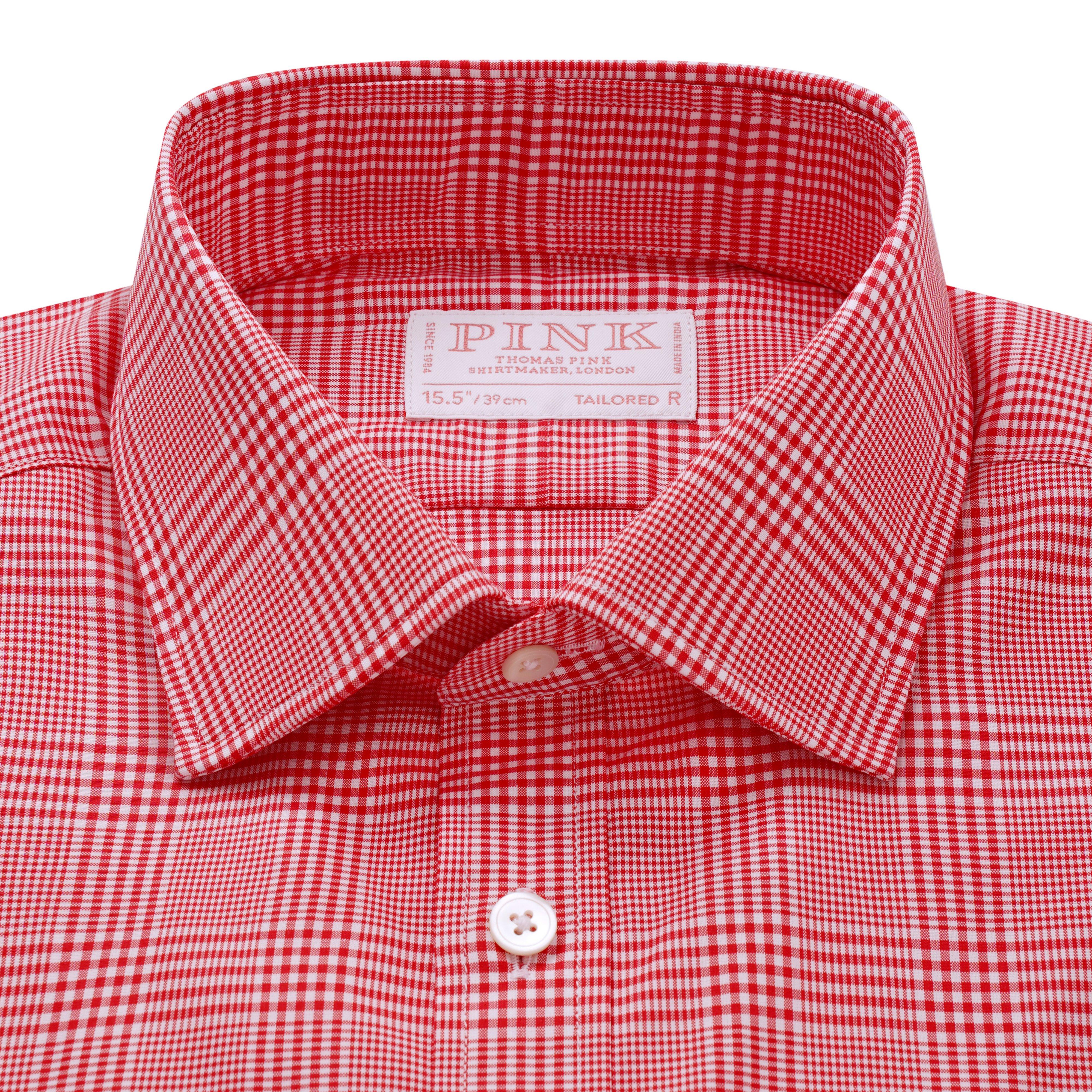 Thomas Pink Tailored Fit Formal POW Check Shirt-MALFORD OF LONDON SAVILE ROW MENSWEAR OUTLET