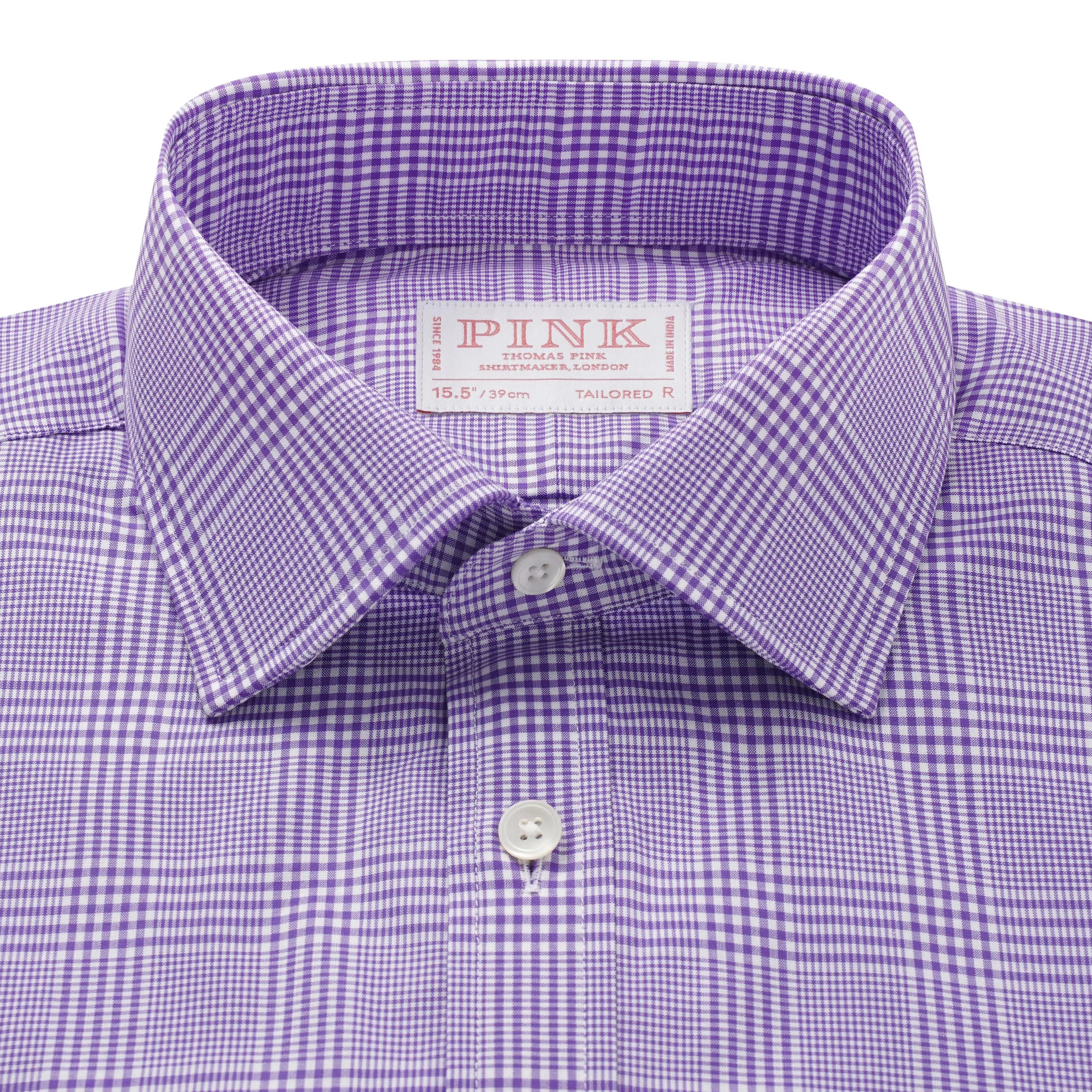 Thomas Pink Tailored Fit Formal POW Check Shirt-MALFORD OF LONDON SAVILE ROW MENSWEAR OUTLET