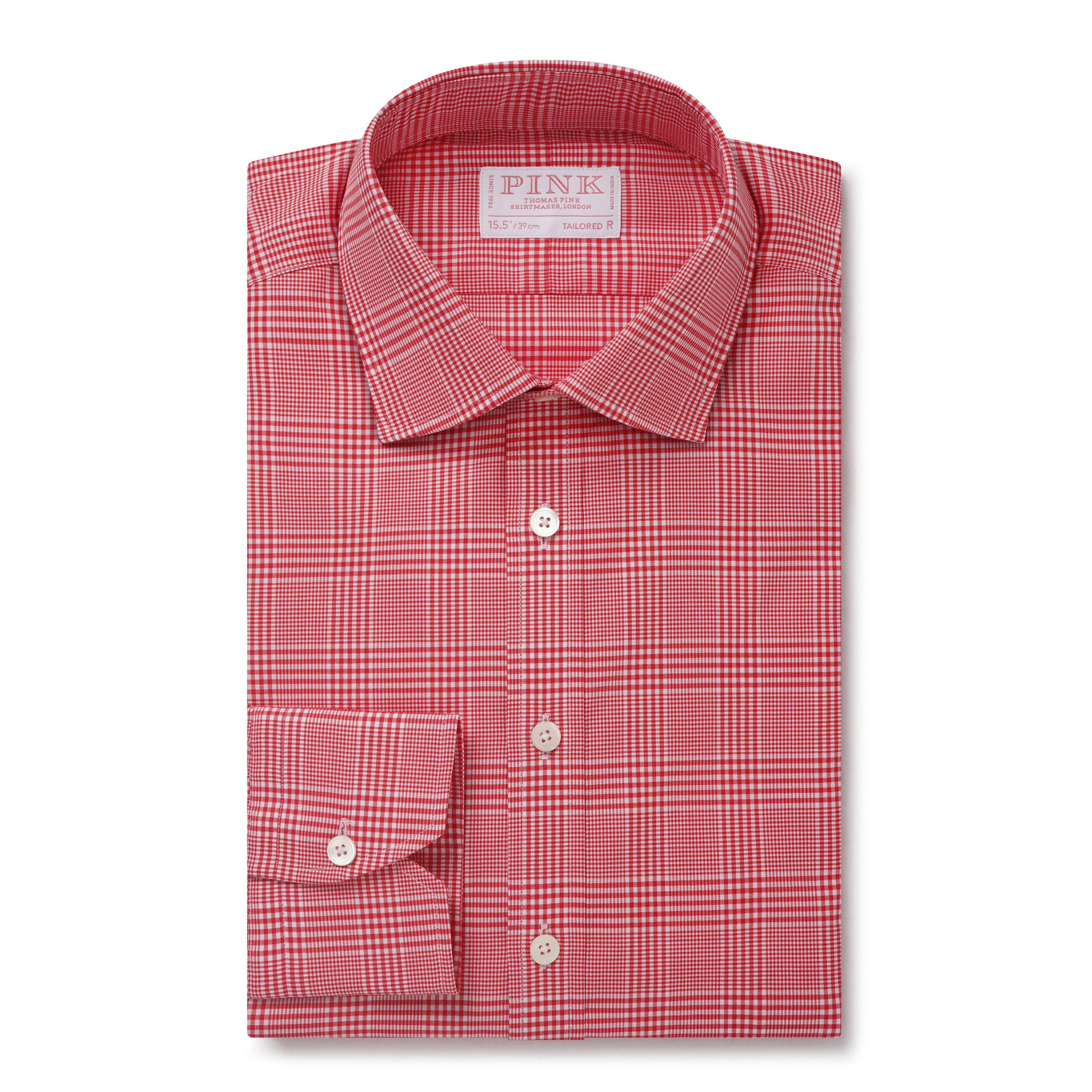 Thomas Pink Tailored Fit Formal POW Check Shirt-MALFORD OF LONDON SAVILE ROW MENSWEAR OUTLET