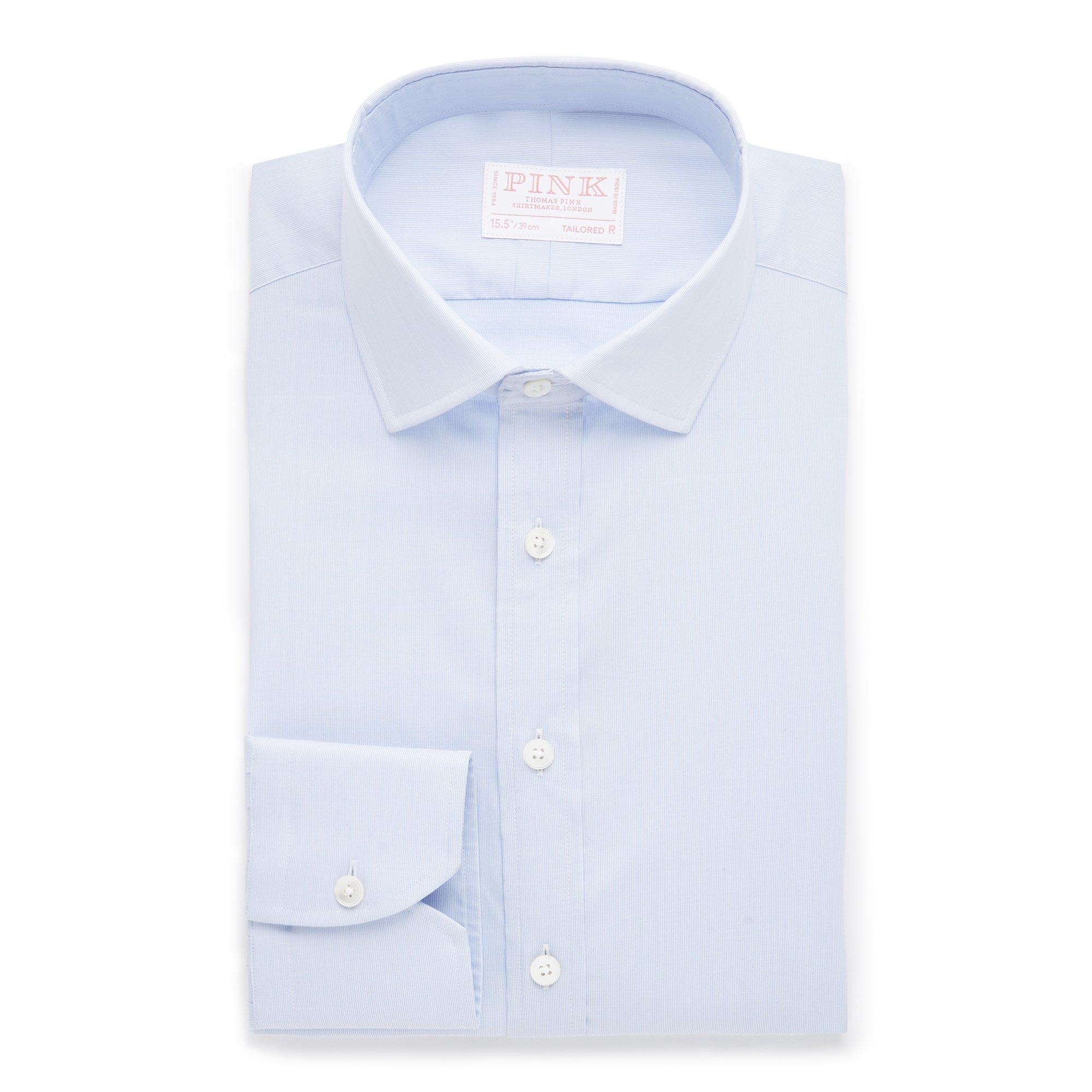 Thomas Pink Tailored Fit Formal Piquet 70 Stripe Shirt-MALFORD OF LONDON SAVILE ROW MENSWEAR OUTLET