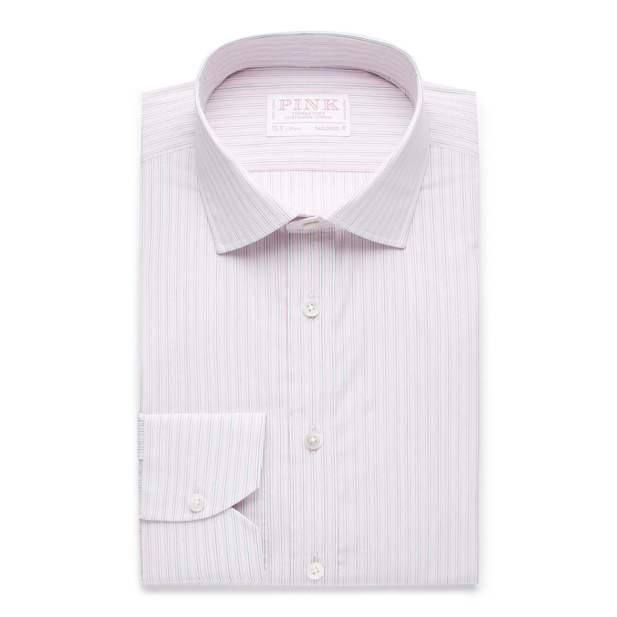 Thomas Pink Tailored Fit Formal Piumino Stripe Shirt-MALFORD OF LONDON SAVILE ROW MENSWEAR OUTLET