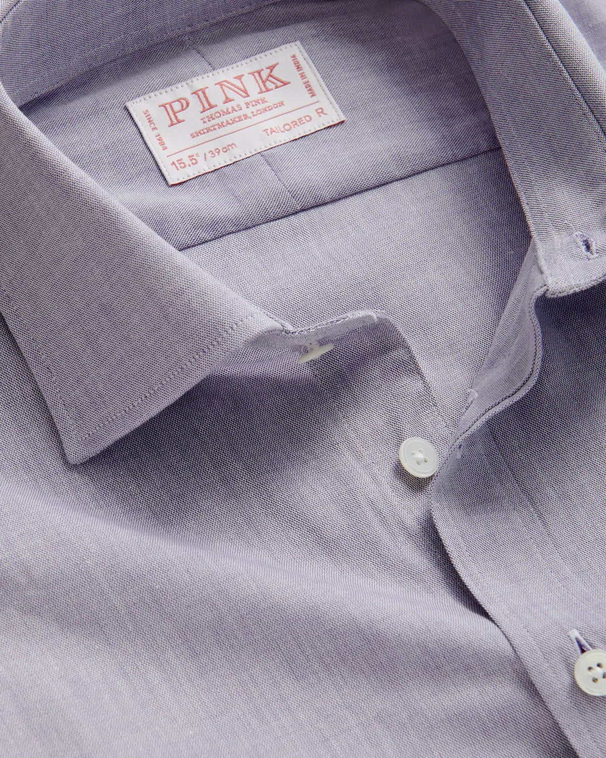 Thomas Pink Tailored Fit Formal Plain Chambray Shirt Lilac-MALFORD OF LONDON SAVILE ROW MENSWEAR OUTLET