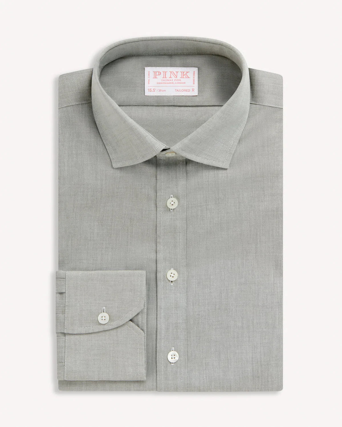 Thomas Pink Tailored Fit Formal Plain Chambray Shirt Stone-MALFORD OF LONDON SAVILE ROW MENSWEAR OUTLET