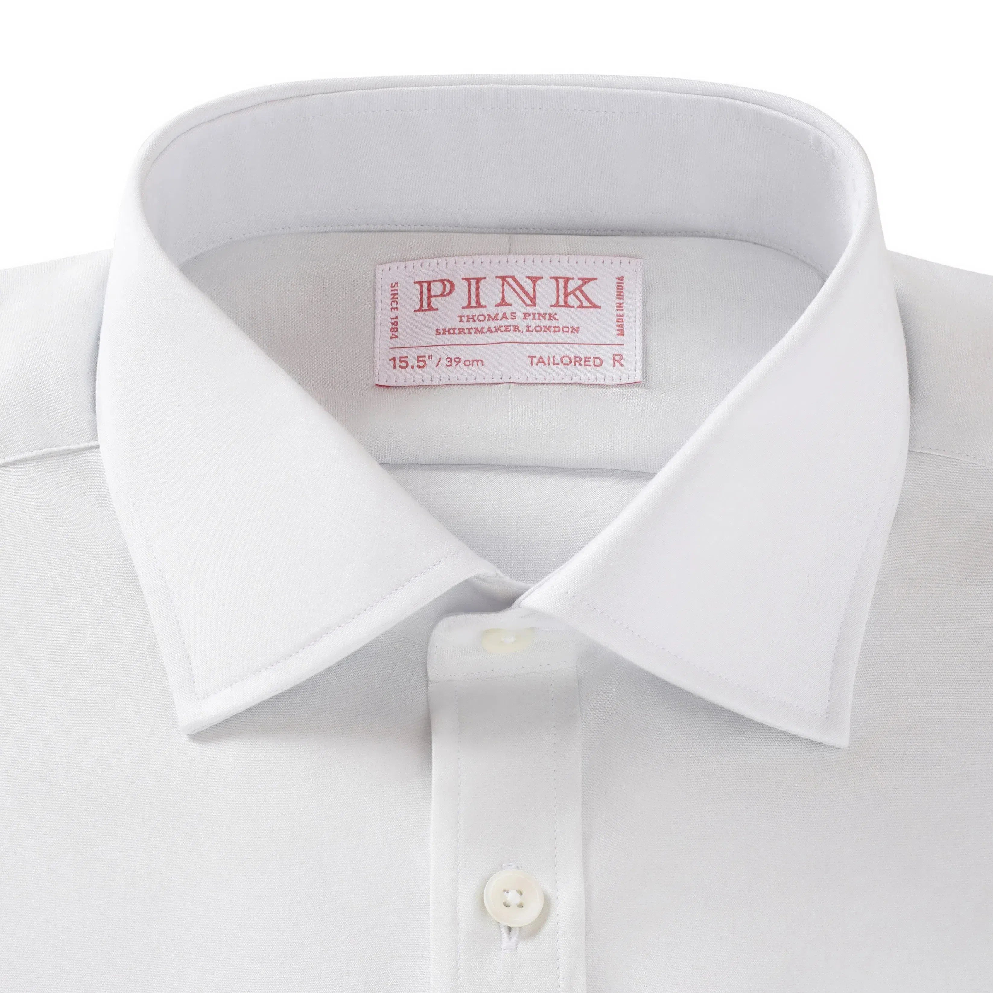 Thomas Pink Tailored Fit Formal Plain Poplin Shirt-MALFORD OF LONDON SAVILE ROW MENSWEAR OUTLET