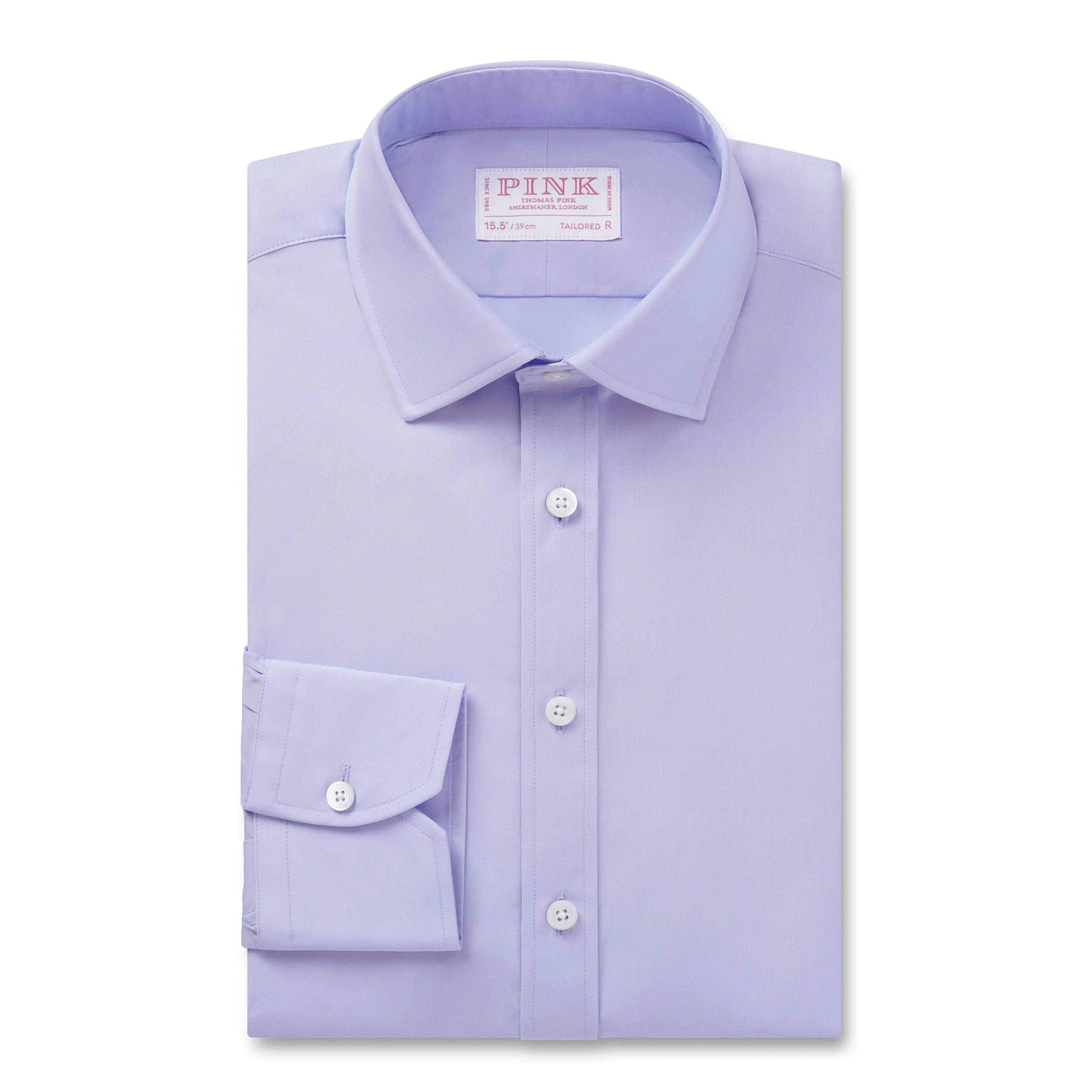 Thomas Pink Tailored Fit Formal Plain Poplin Shirt-MALFORD OF LONDON SAVILE ROW MENSWEAR OUTLET