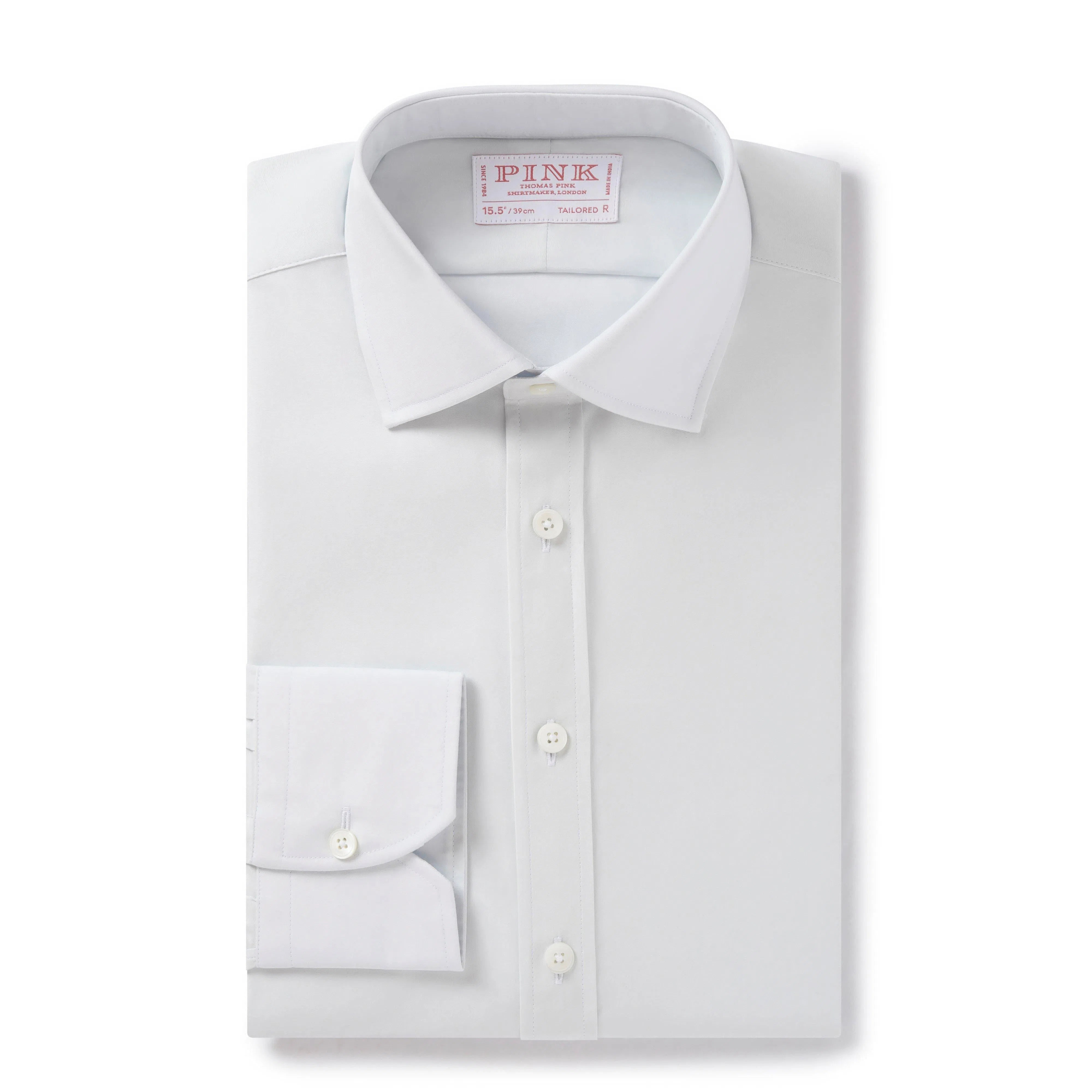 Thomas Pink Tailored Fit Formal Plain Poplin Shirt-MALFORD OF LONDON SAVILE ROW MENSWEAR OUTLET