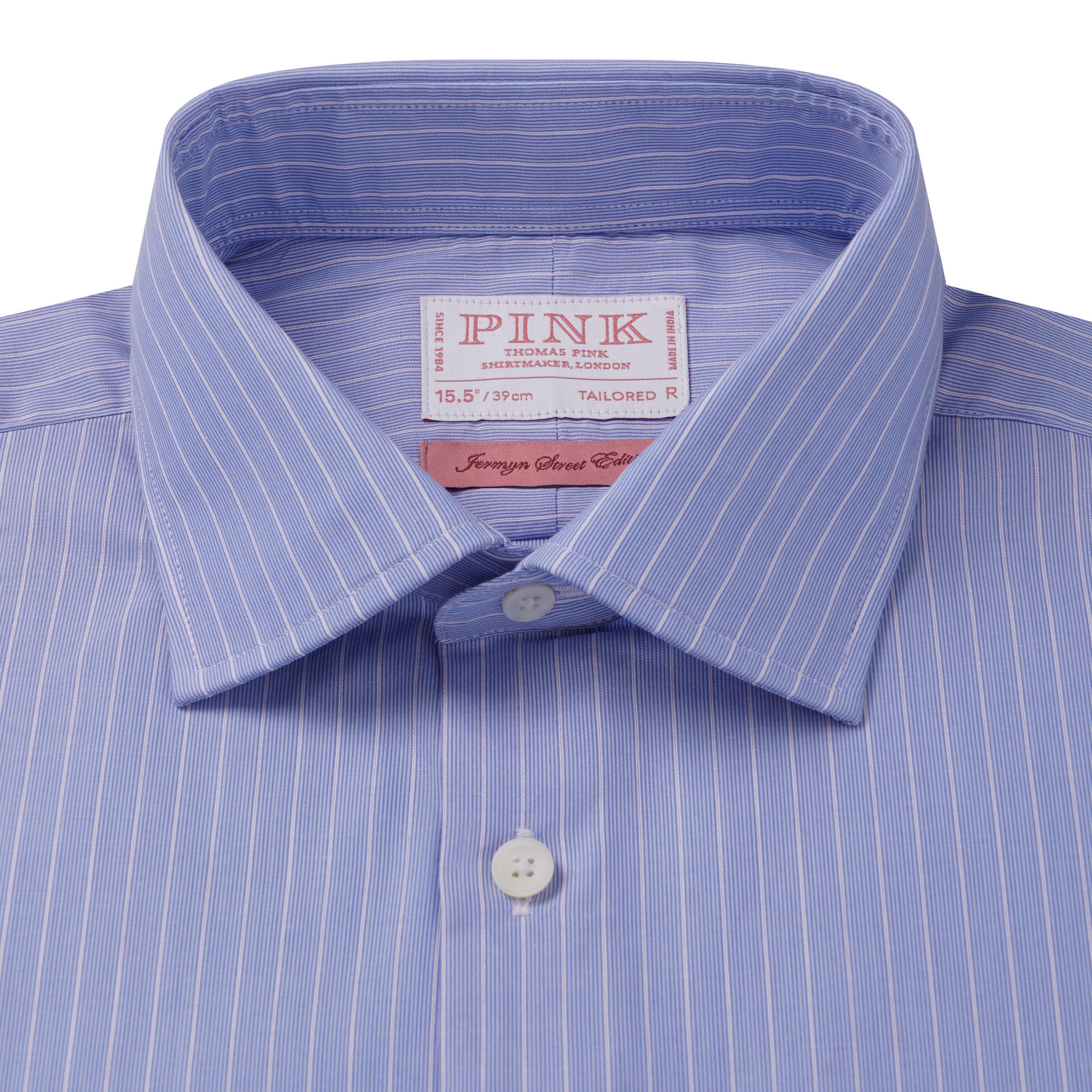 Thomas Pink Tailored Fit Formal Poplin Needle Stripe Shirt-MALFORD OF LONDON SAVILE ROW MENSWEAR OUTLET