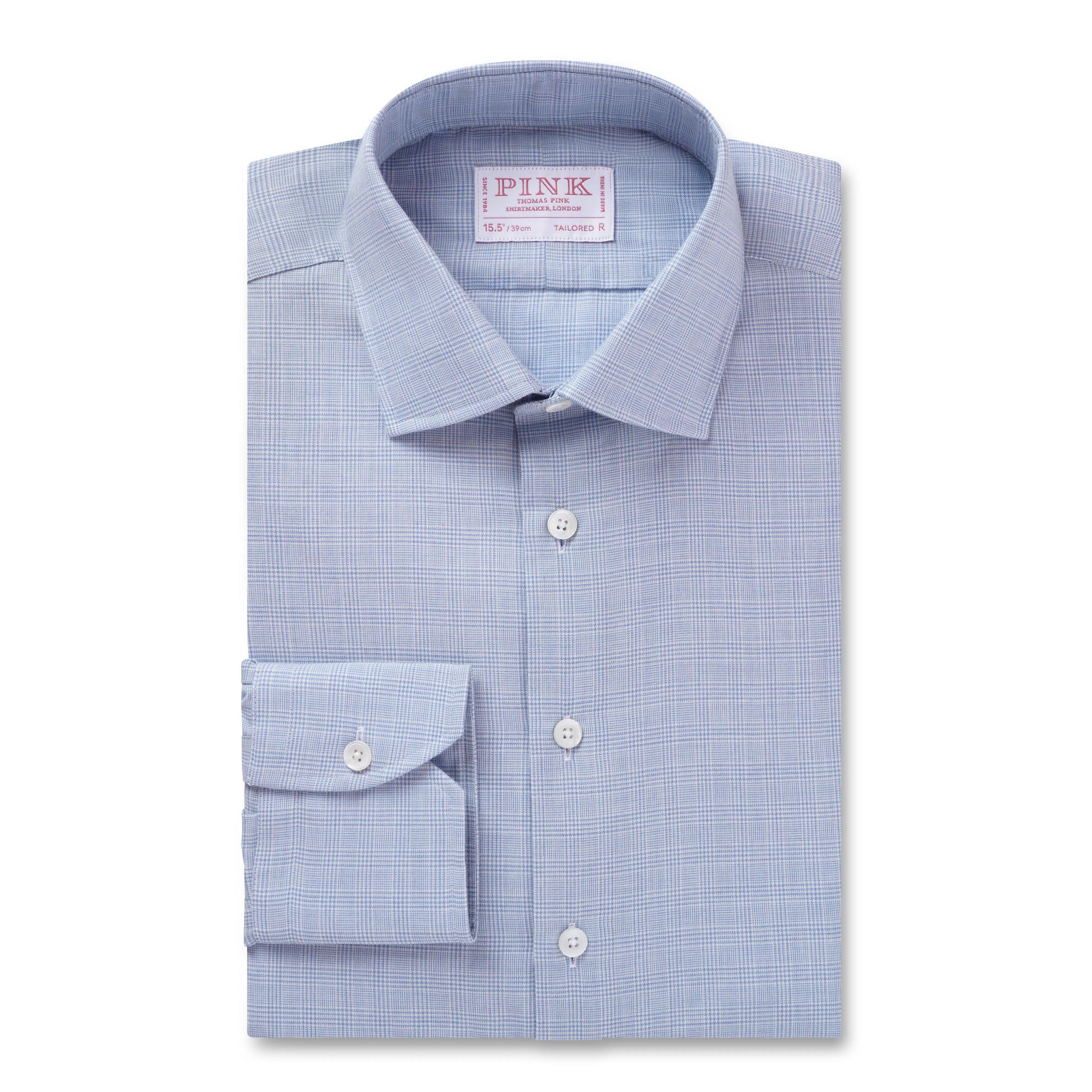 Thomas Pink Tailored Fit Formal Puppytooth Check Shirt-MALFORD OF LONDON SAVILE ROW MENSWEAR OUTLET