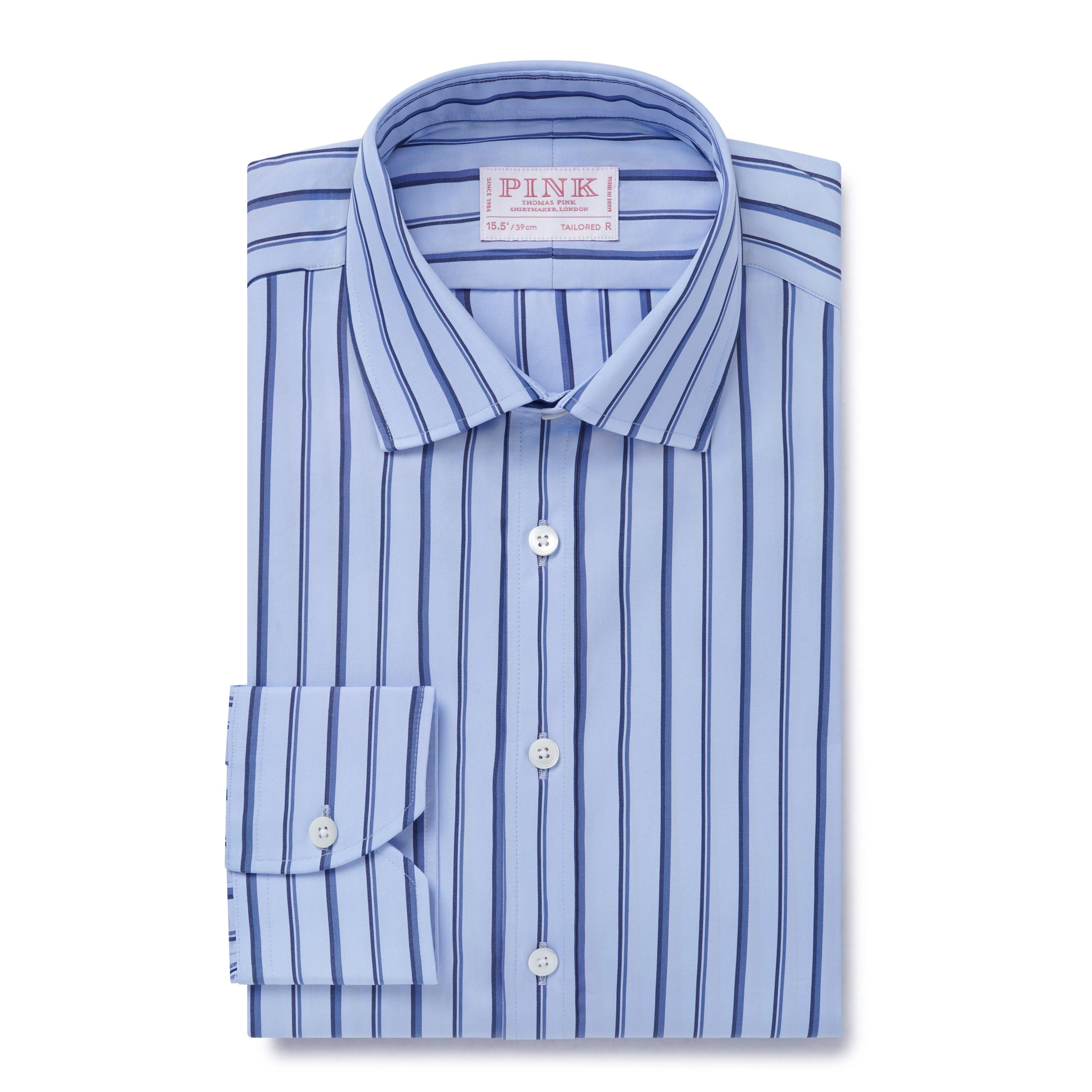 Thomas Pink Tailored Fit Formal Regent Stripe Shirt-MALFORD OF LONDON SAVILE ROW MENSWEAR OUTLET