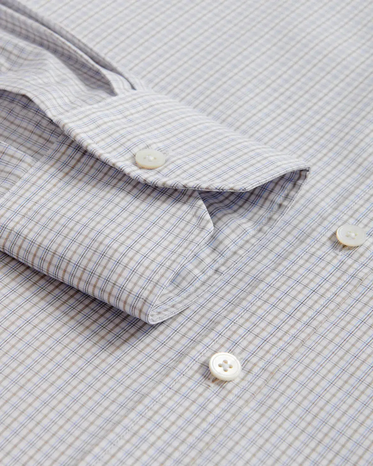 Thomas Pink Tailored Fit Formal Shadow Casual Check Shirt Beige/White-MALFORD OF LONDON SAVILE ROW MENSWEAR OUTLET