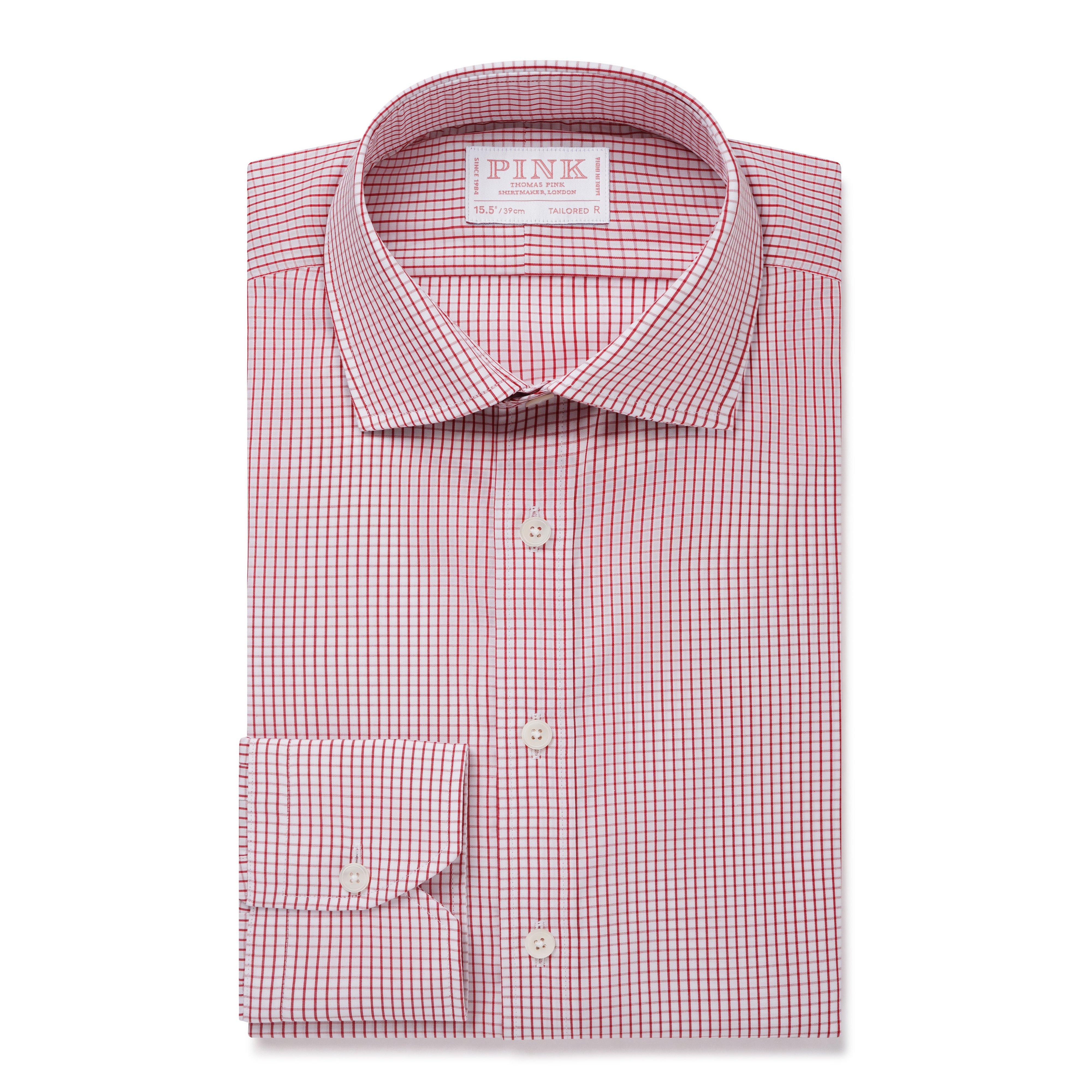 Thomas Pink Tailored Fit Formal Small Graph Check Shirt-MALFORD OF LONDON SAVILE ROW MENSWEAR OUTLET