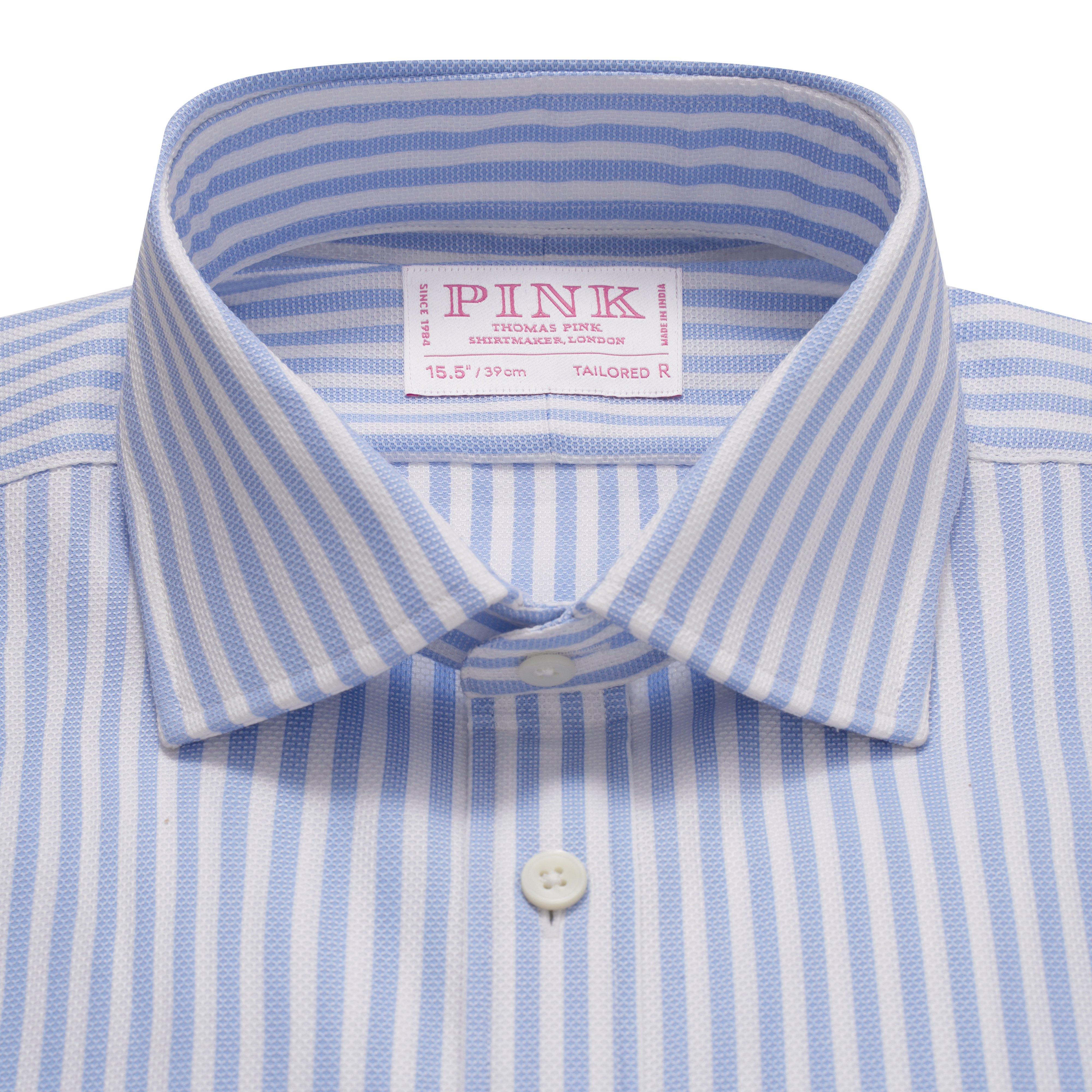 Thomas Pink Tailored Fit Formal Striped Dobby Shirt-MALFORD OF LONDON SAVILE ROW MENSWEAR OUTLET