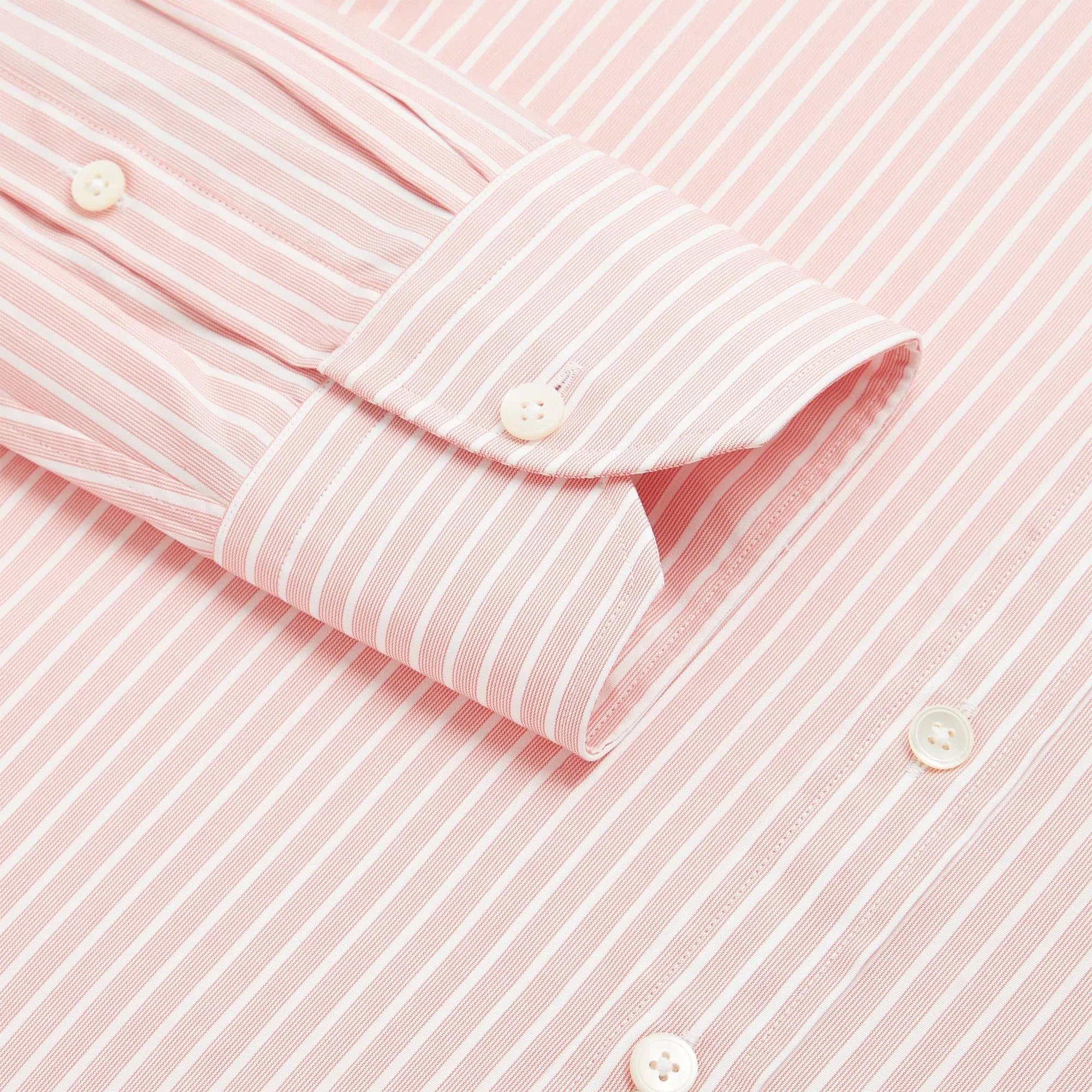 Thomas Pink Tailored Fit Formal Superior Broken Stripe Shirt Seas Pink/White-MALFORD OF LONDON SAVILE ROW MENSWEAR OUTLET