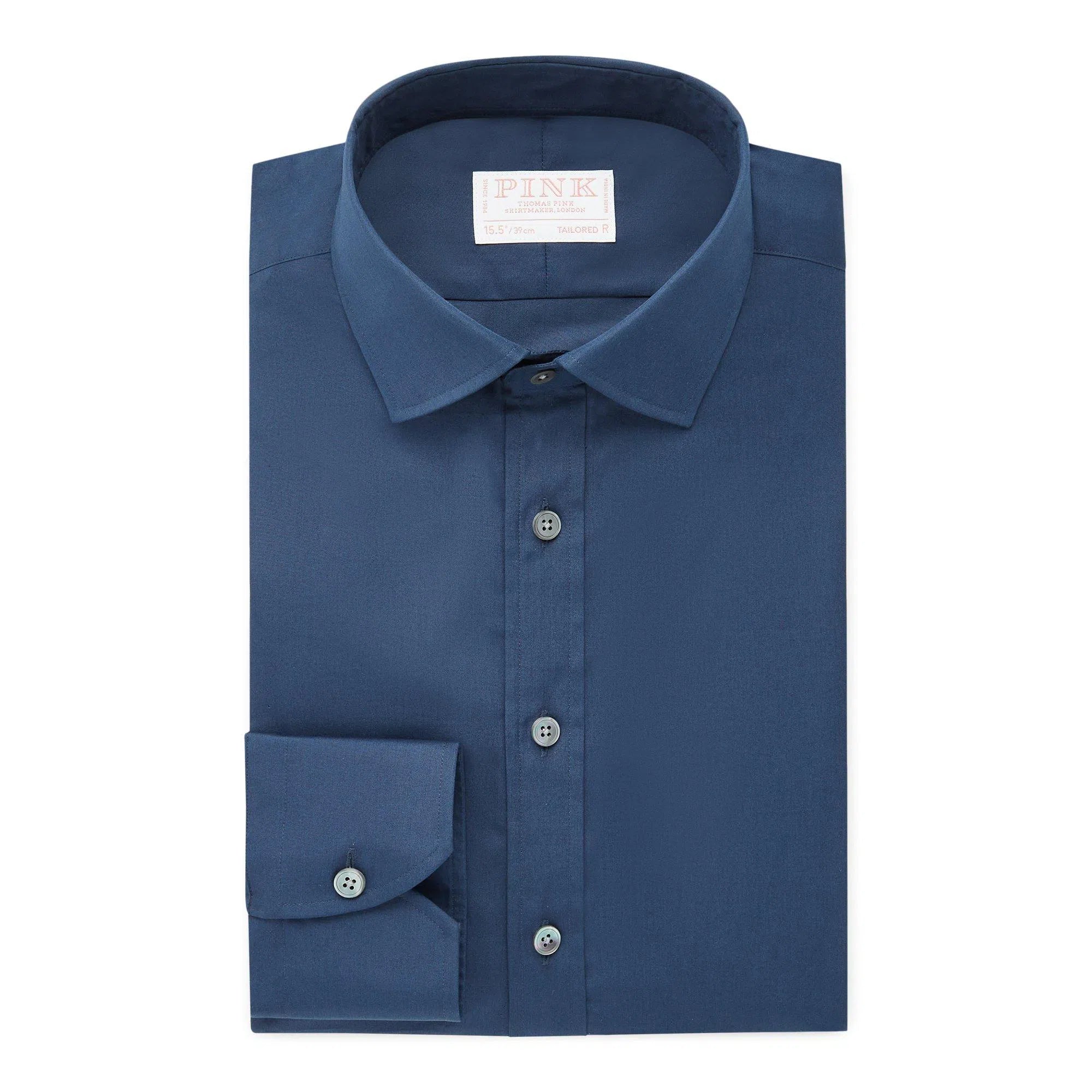 Thomas Pink Tailored Fit Formal Superior Solid Plain Shirt-MALFORD OF LONDON SAVILE ROW MENSWEAR OUTLET