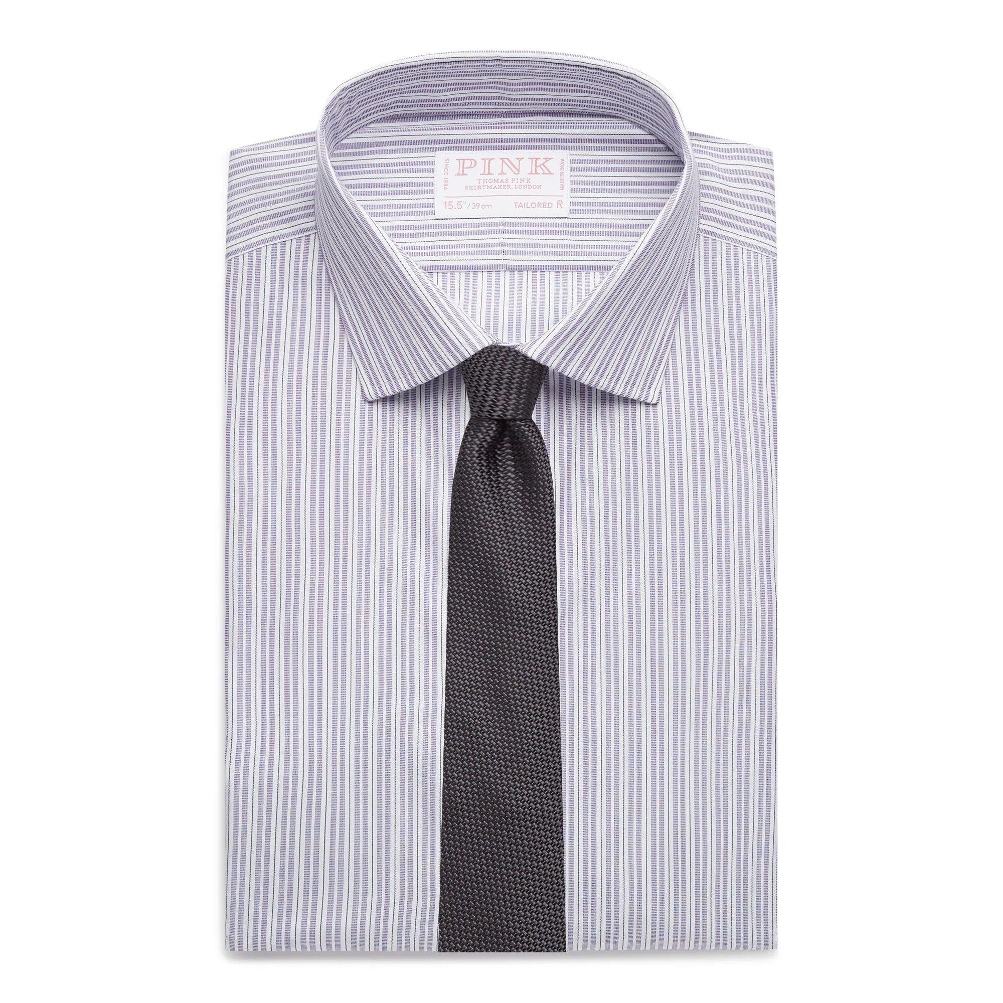 Thomas Pink Tailored Fit Formal Supraluxe Dobby Stripe Shirt-MALFORD OF LONDON SAVILE ROW MENSWEAR OUTLET