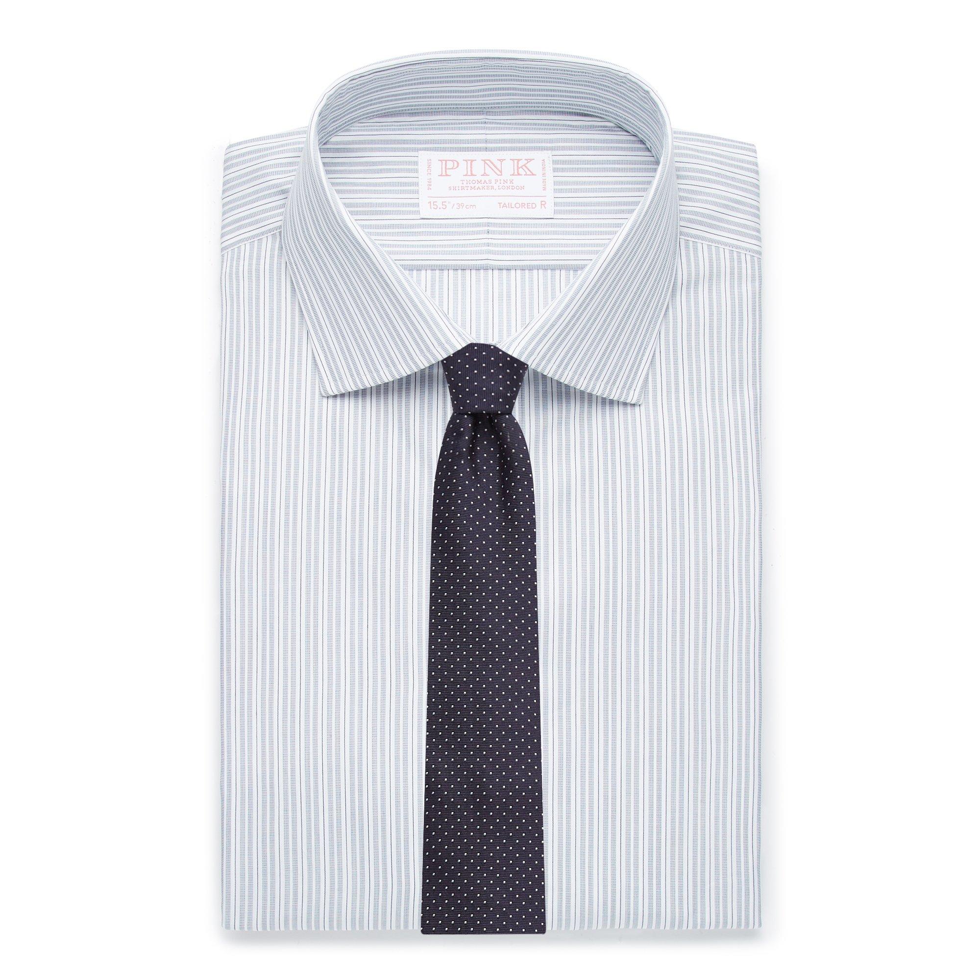 Thomas Pink Tailored Fit Formal Supraluxe Dobby Stripe Shirt-MALFORD OF LONDON SAVILE ROW MENSWEAR OUTLET