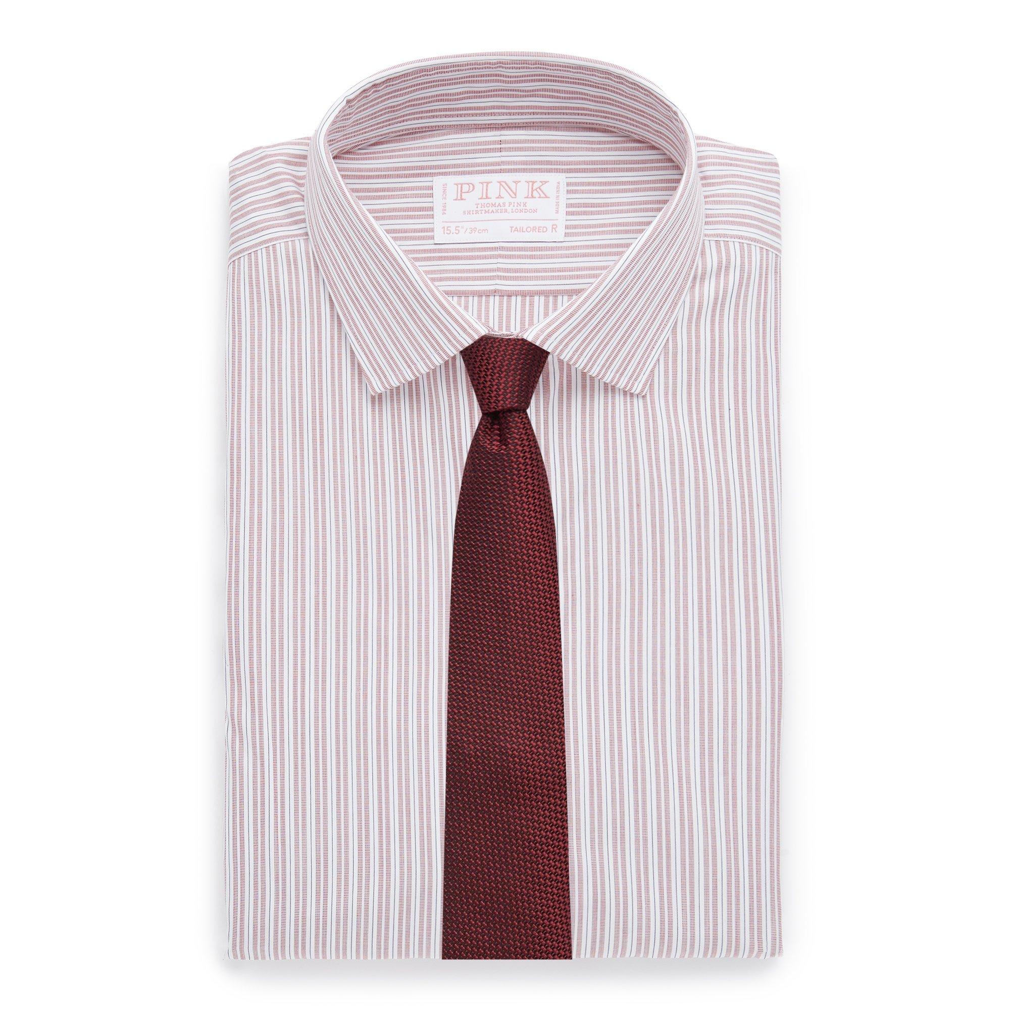 Thomas Pink Tailored Fit Formal Supraluxe Dobby Stripe Shirt-MALFORD OF LONDON SAVILE ROW MENSWEAR OUTLET