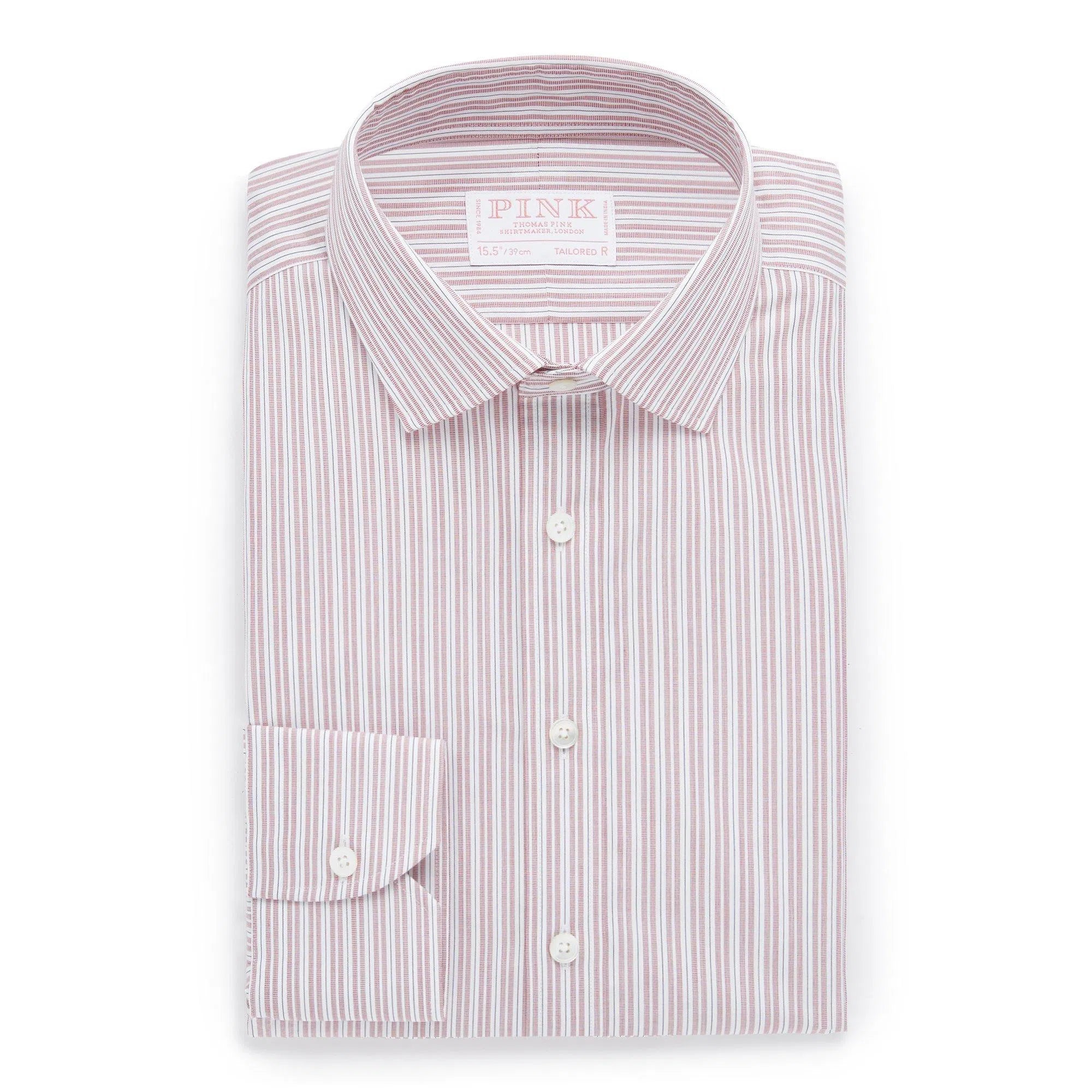 Thomas Pink Tailored Fit Formal Supraluxe Dobby Stripe Shirt-MALFORD OF LONDON SAVILE ROW MENSWEAR OUTLET