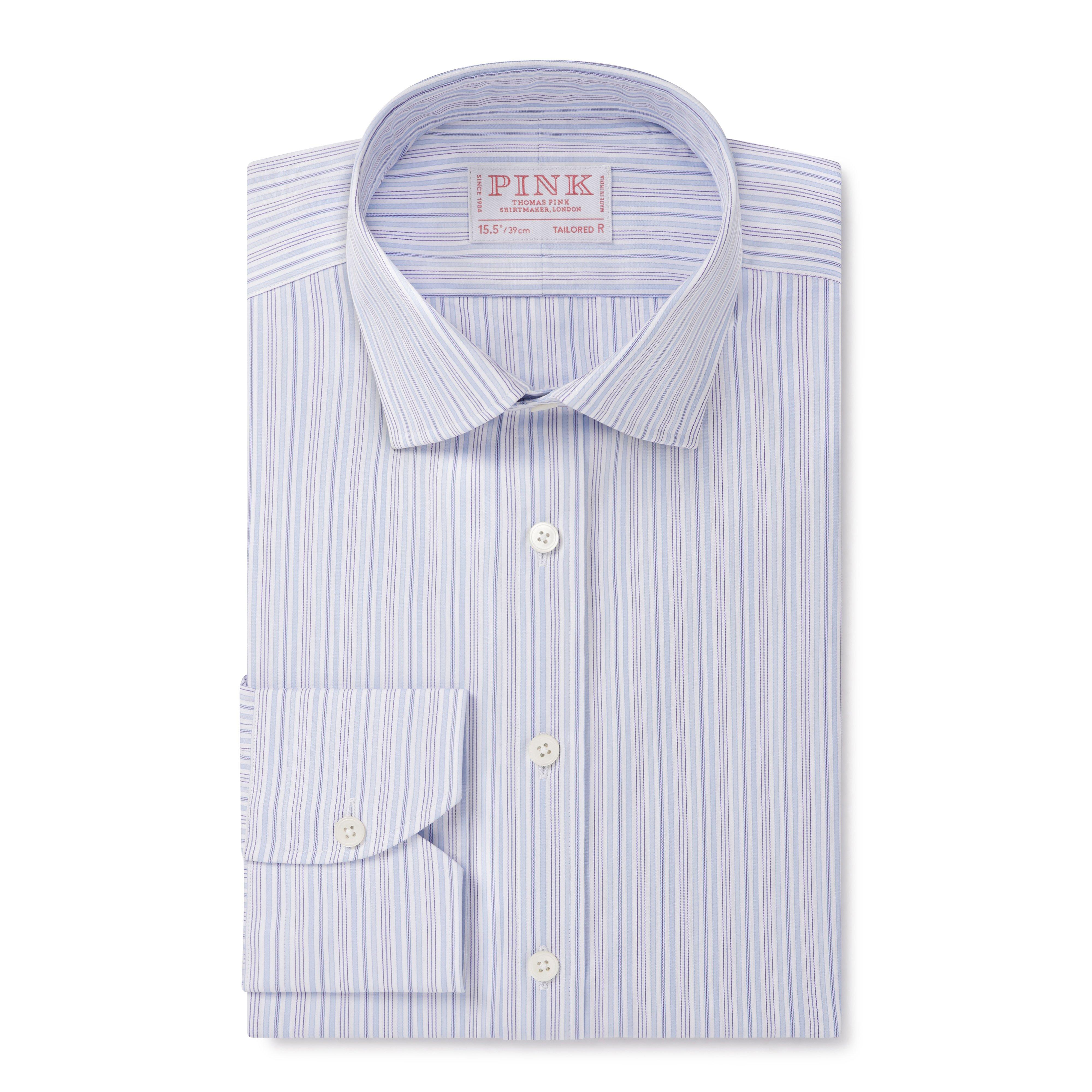 Thomas Pink Tailored Fit Formal Supraluxe Multi Stripe Shirt-MALFORD OF LONDON SAVILE ROW MENSWEAR OUTLET