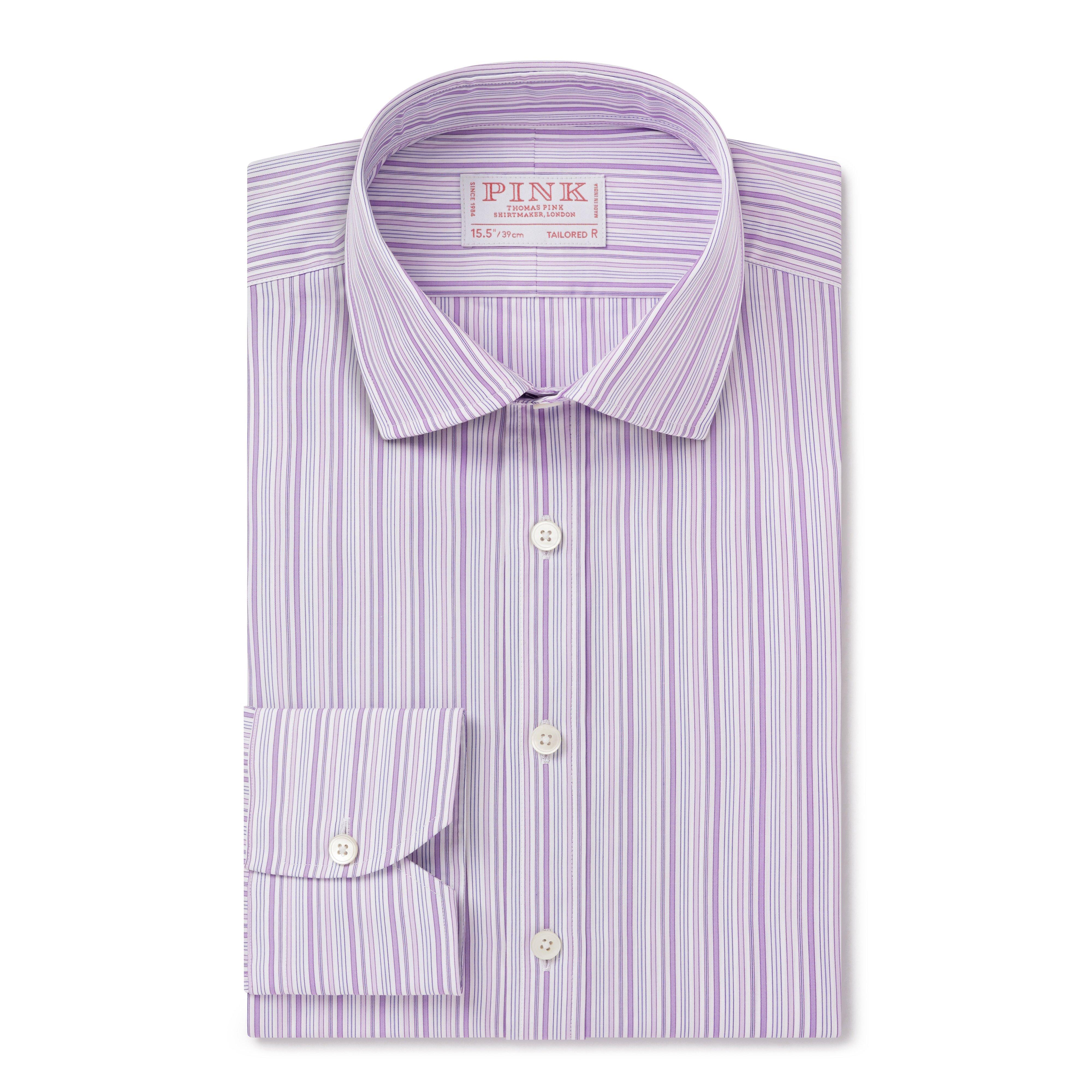 Thomas Pink Tailored Fit Formal Supraluxe Multi Stripe Shirt-MALFORD OF LONDON SAVILE ROW MENSWEAR OUTLET