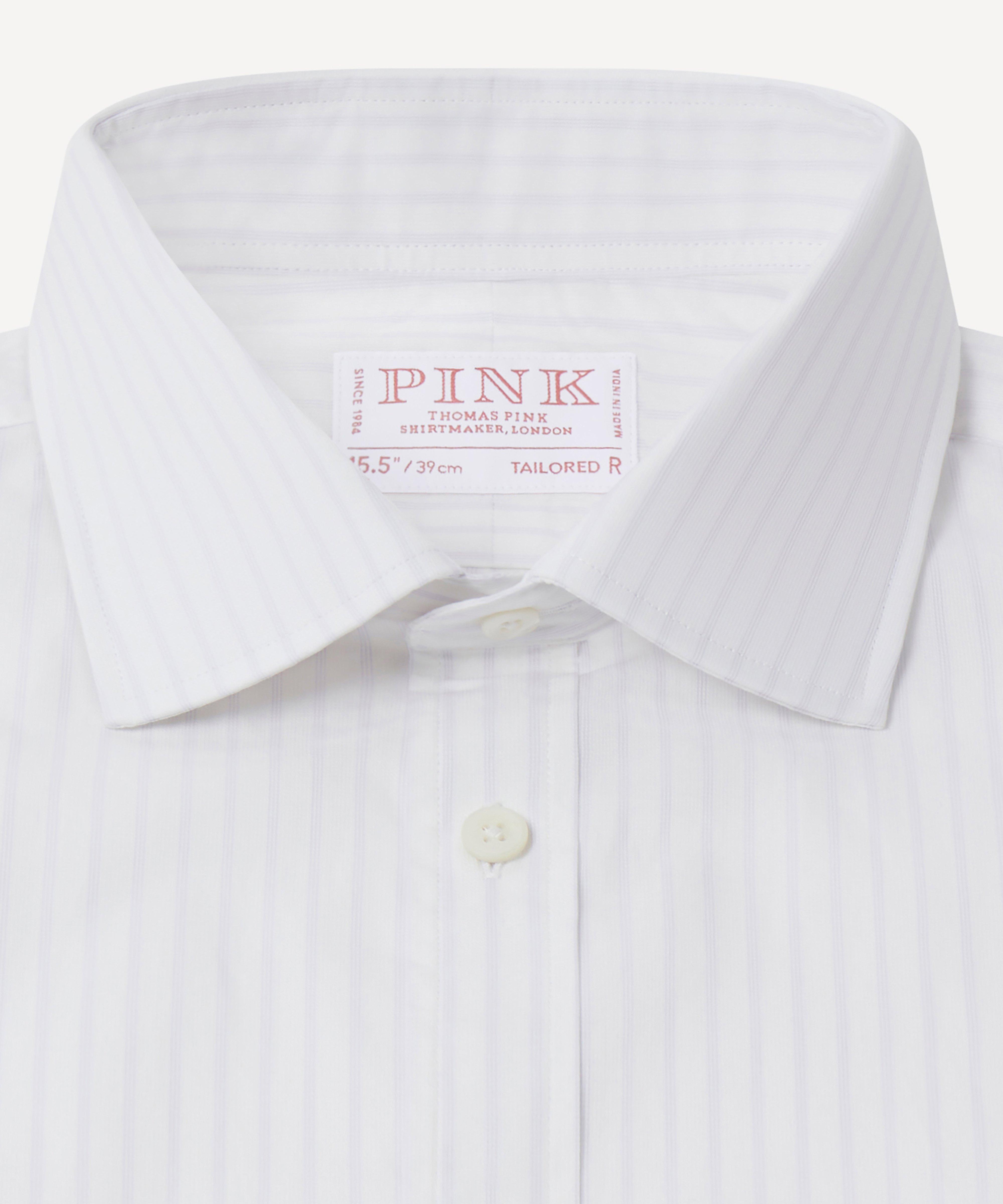 Thomas Pink Tailored Fit Formal Track Stripe Shirt-MALFORD OF LONDON SAVILE ROW MENSWEAR OUTLET