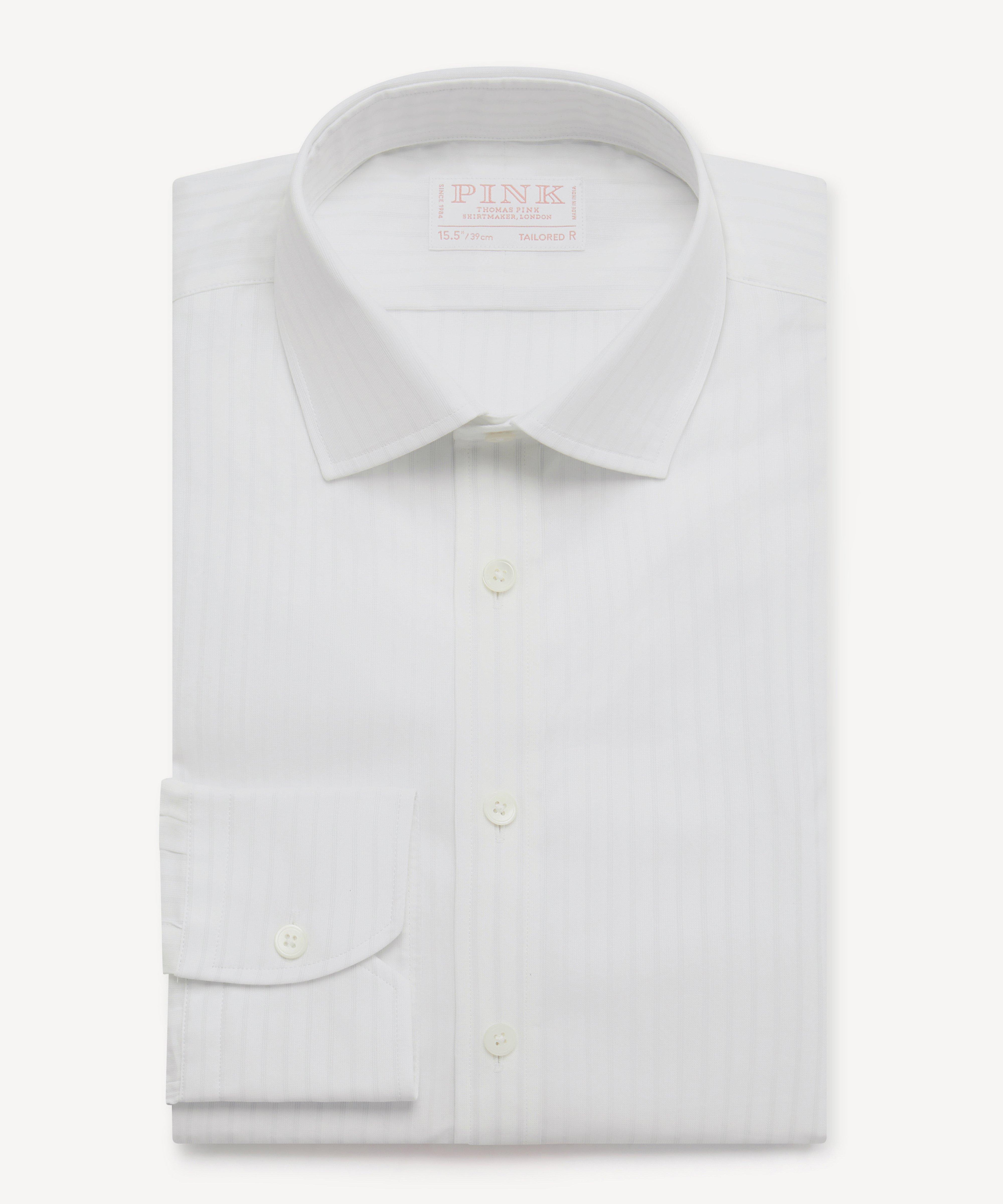 Thomas Pink Tailored Fit Formal Track Stripe Shirt-MALFORD OF LONDON SAVILE ROW MENSWEAR OUTLET