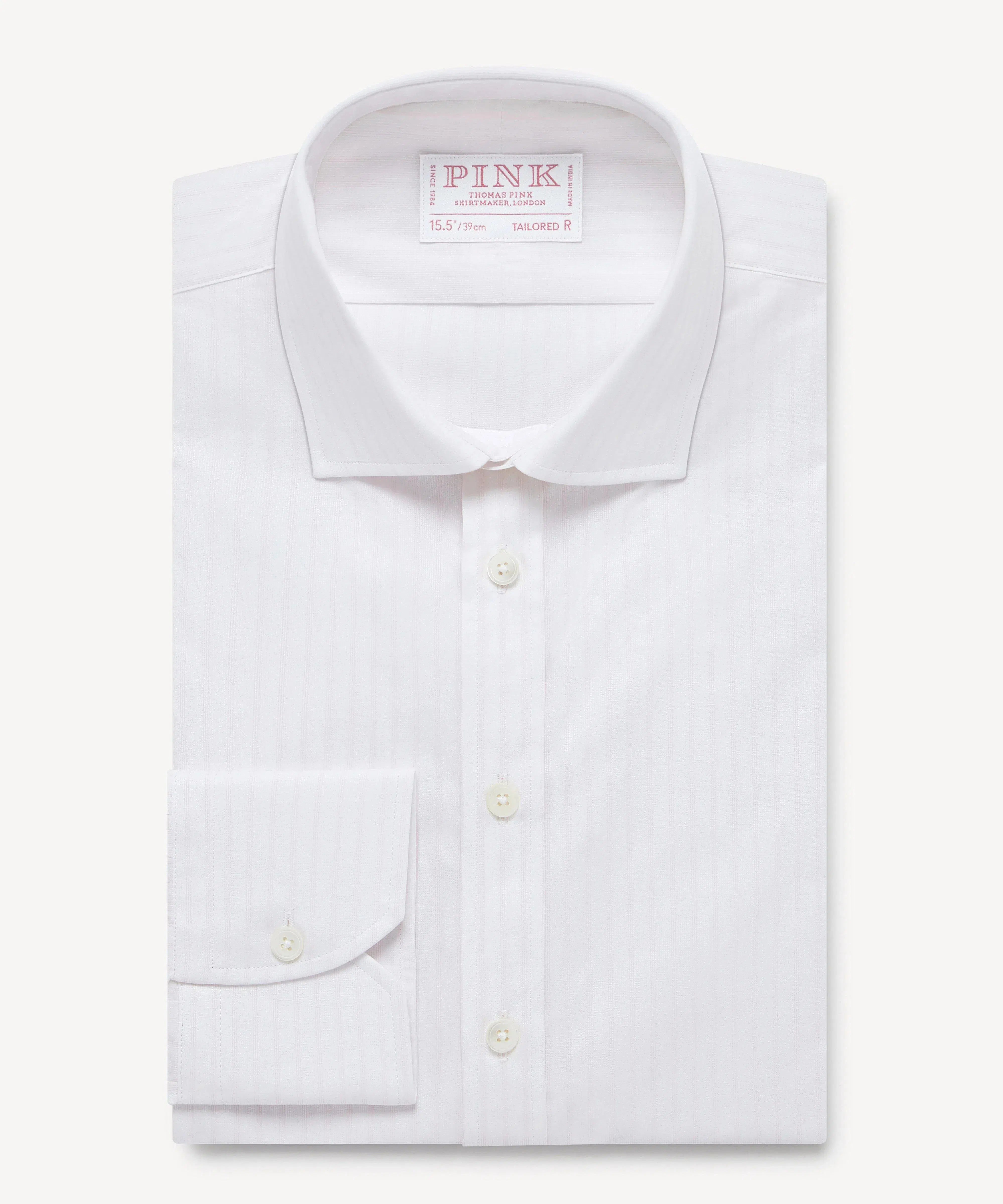 Thomas Pink Tailored Fit Formal Track Stripe Shirt-MALFORD OF LONDON SAVILE ROW MENSWEAR OUTLET