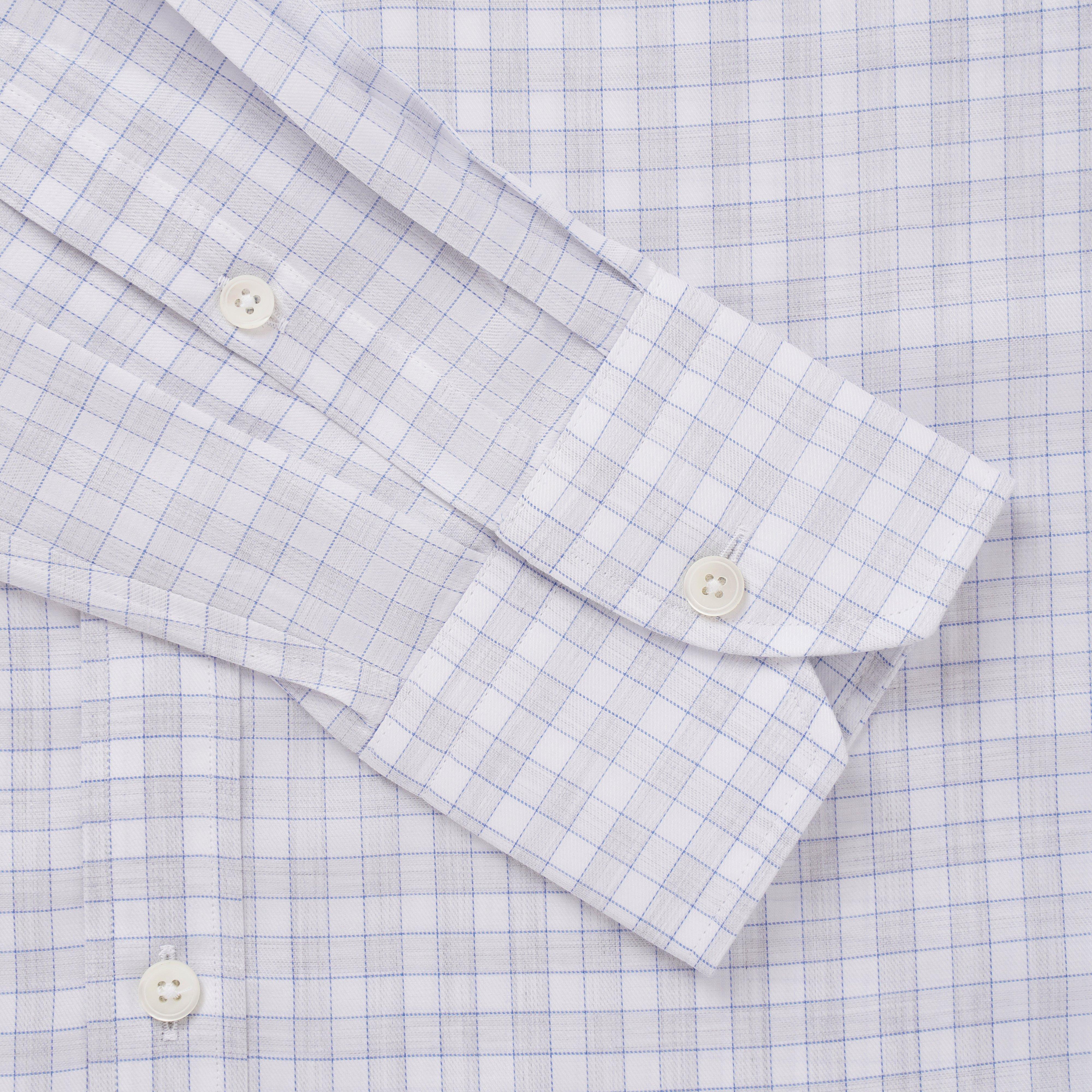 Thomas Pink Tailored Fit Formal Twill Graph Check Shirt-MALFORD OF LONDON SAVILE ROW MENSWEAR OUTLET