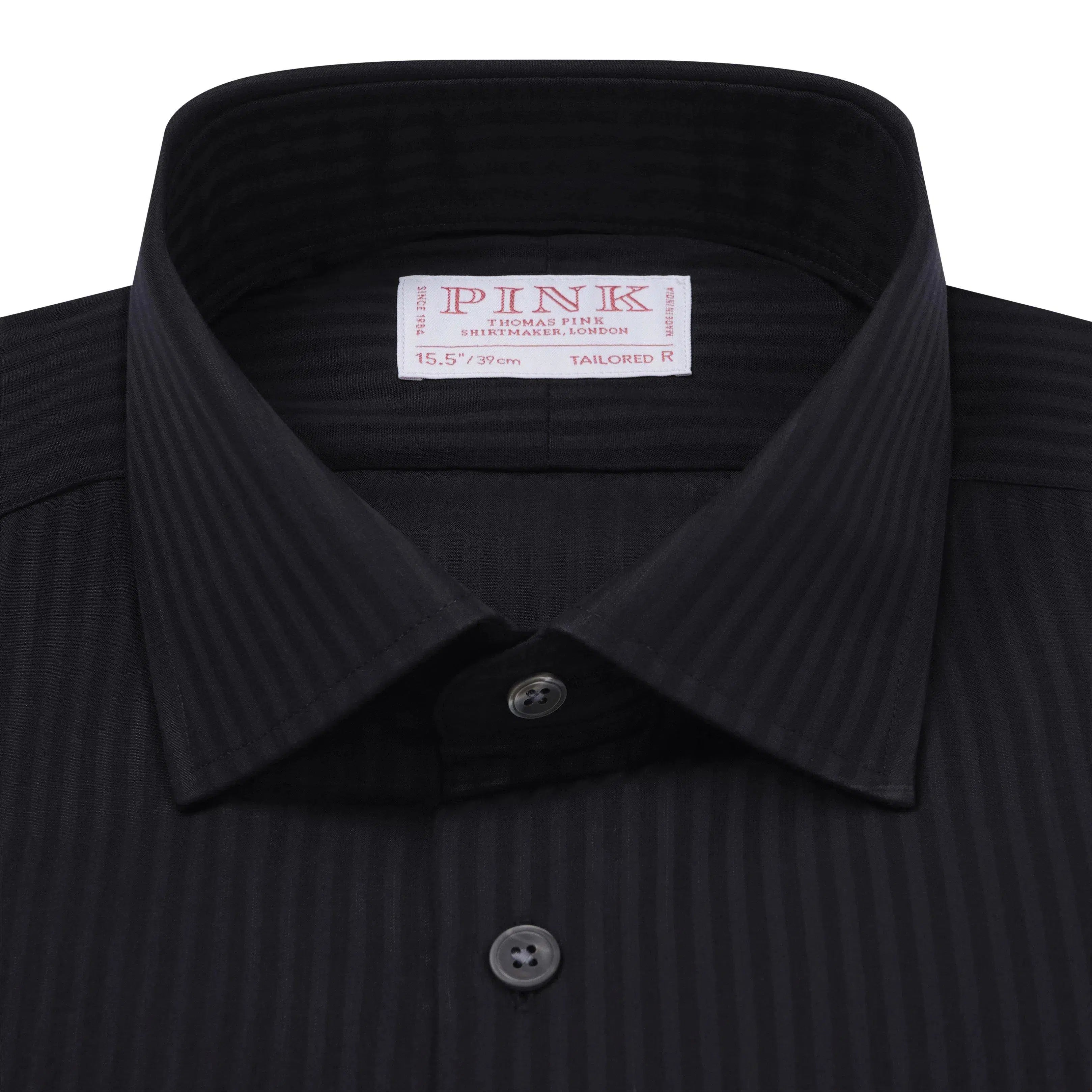 Thomas Pink Tailored Fit Formal Voile Self Stripe Shirt-MALFORD OF LONDON SAVILE ROW MENSWEAR OUTLET