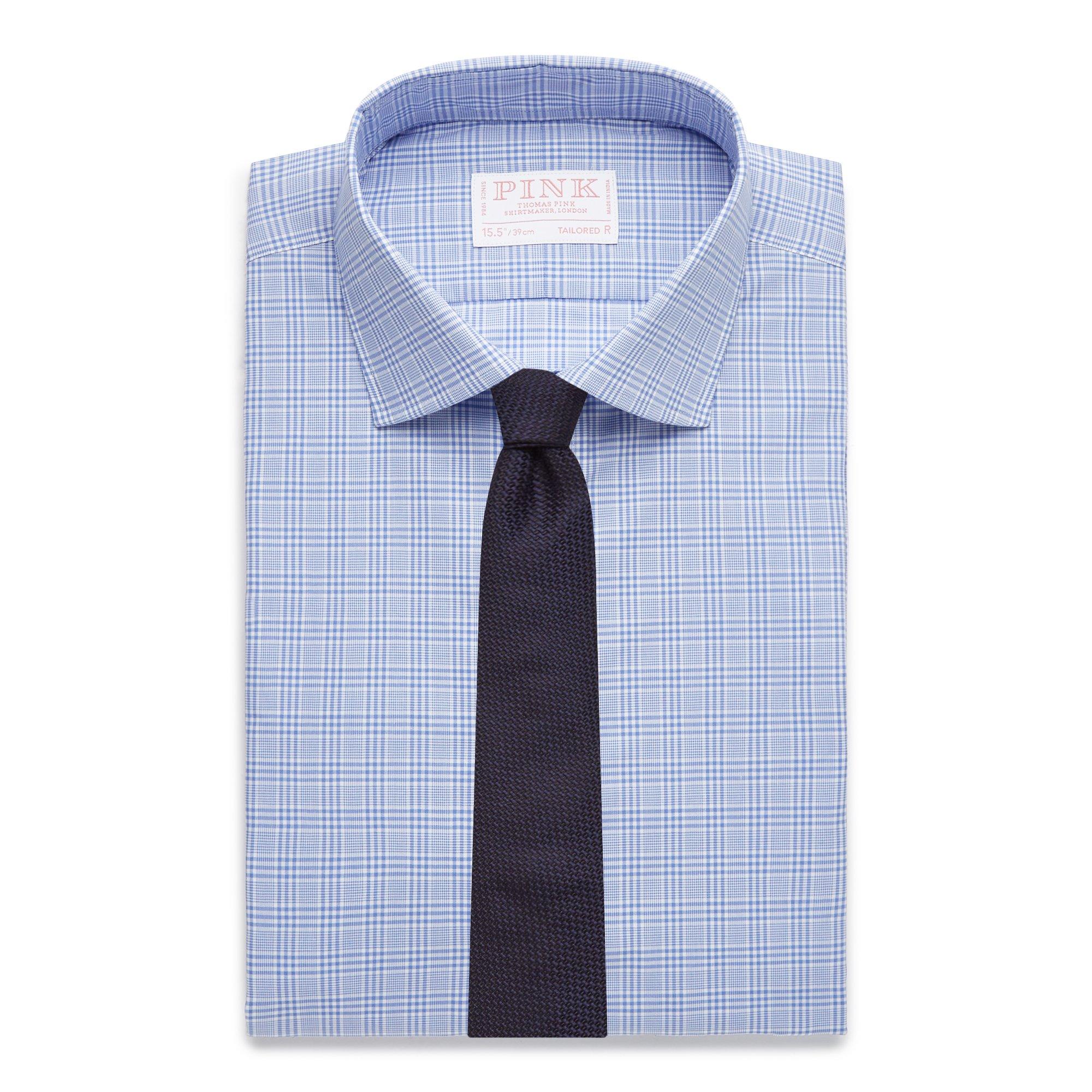 Thomas Pink Tailored Fit Formal Zephir 1818 POW Check Shirt-MALFORD OF LONDON SAVILE ROW MENSWEAR OUTLET