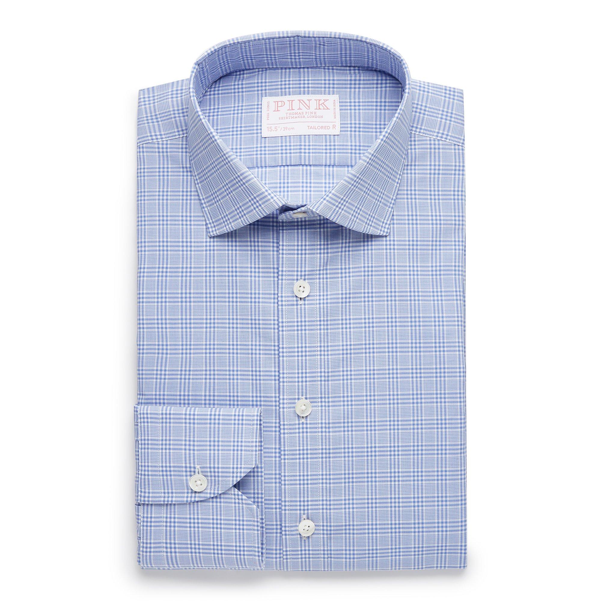 Thomas Pink Tailored Fit Formal Zephir 1818 POW Check Shirt-MALFORD OF LONDON SAVILE ROW MENSWEAR OUTLET