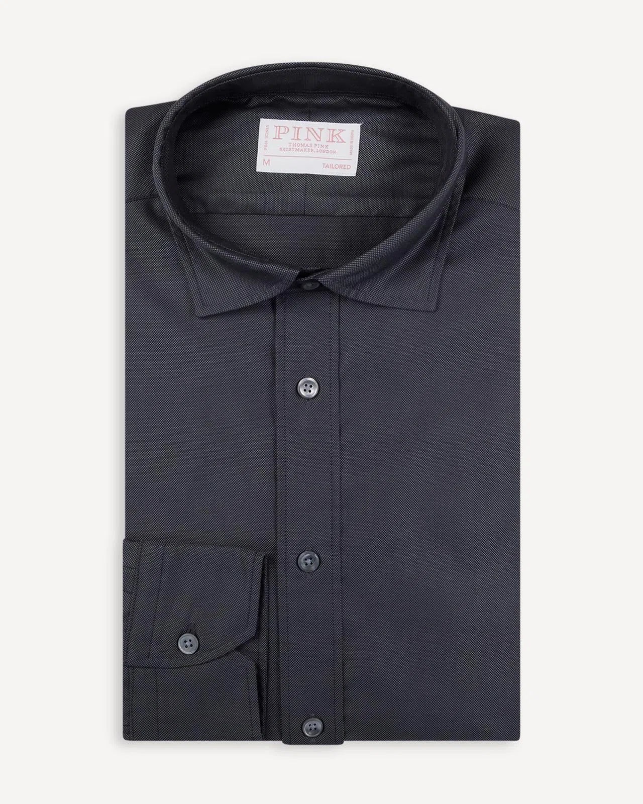 Thomas Pink Tailored Fit Plain Smart Casual Shirt Graphite-MALFORD OF LONDON SAVILE ROW MENSWEAR OUTLET