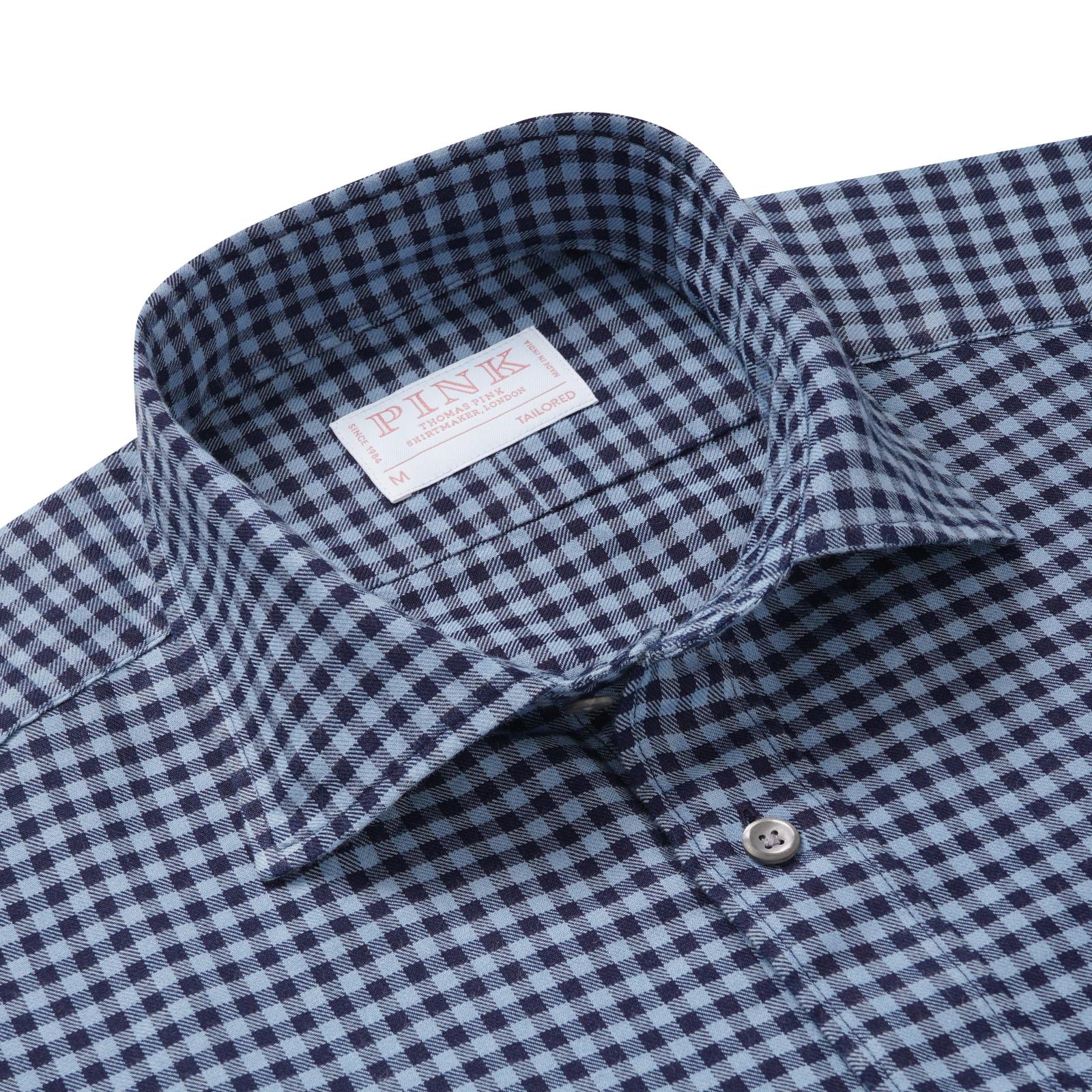 Thomas Pink Tailored Fit Smart Casual Brushed Check Shirt-MALFORD OF LONDON SAVILE ROW MENSWEAR OUTLET