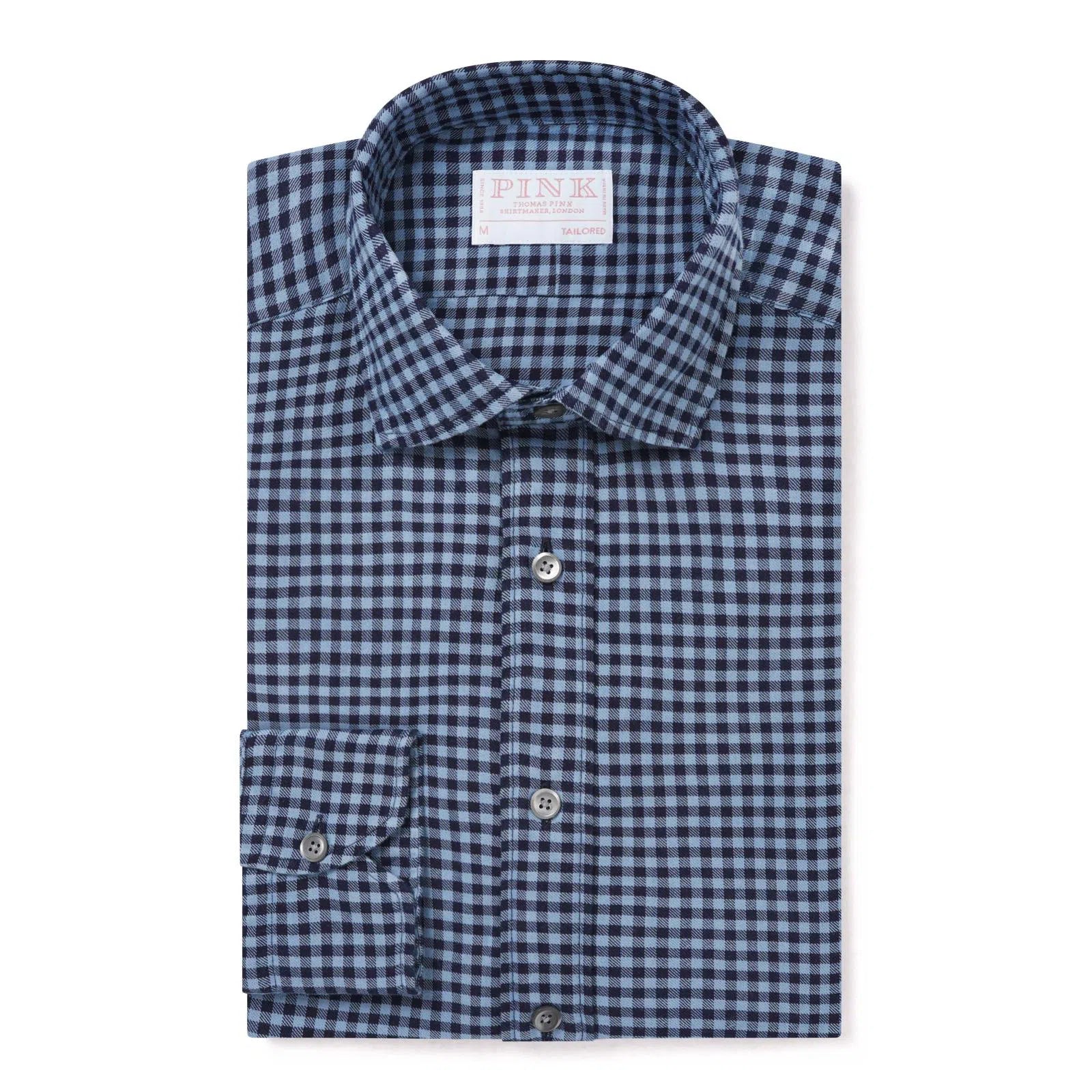 Thomas Pink Tailored Fit Smart Casual Brushed Check Shirt-MALFORD OF LONDON SAVILE ROW MENSWEAR OUTLET