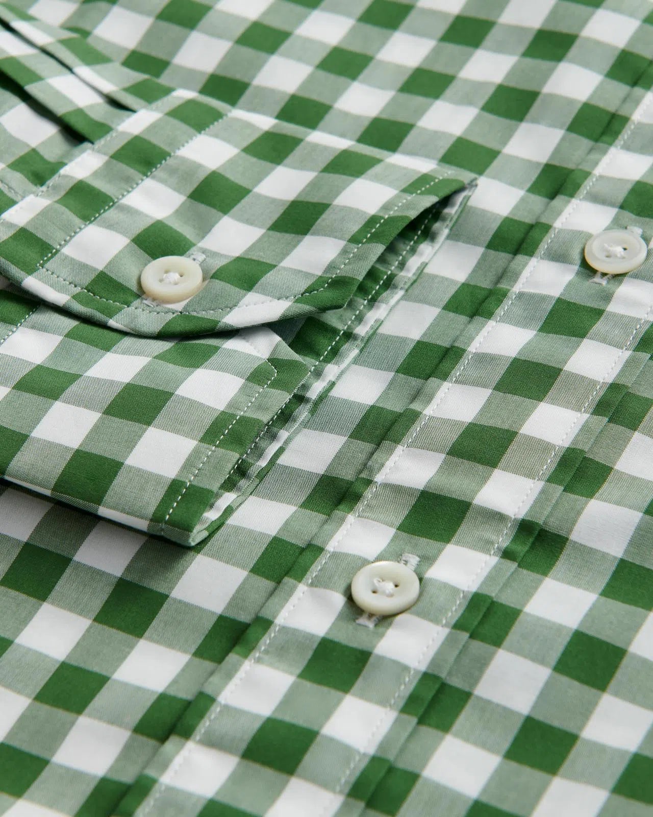 Thomas Pink Tailored Fit Smart Casual Gingham Shirt Deep Green/White-MALFORD OF LONDON SAVILE ROW MENSWEAR OUTLET