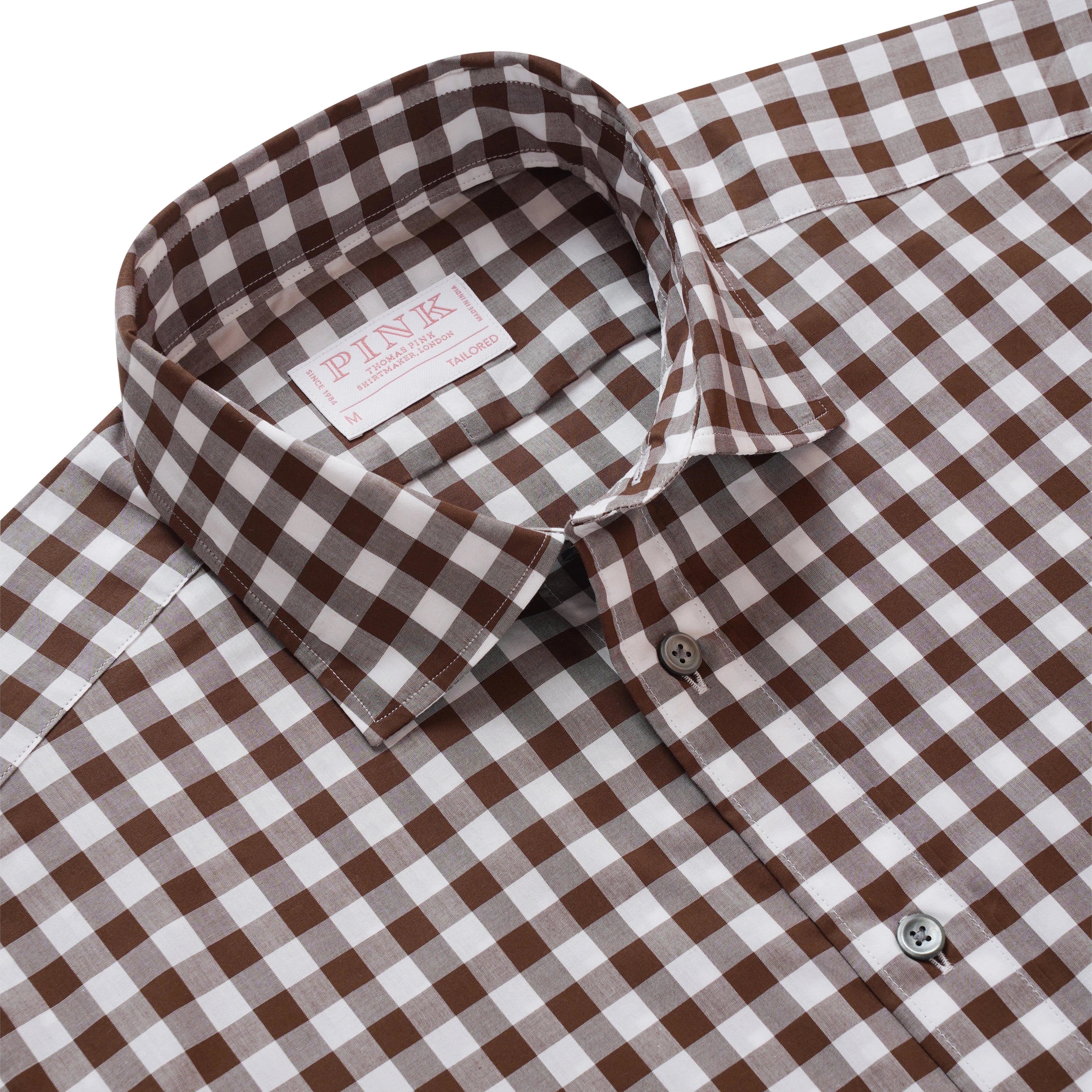 Thomas Pink Tailored Fit Smart Casual Gingham Shirt-MALFORD OF LONDON SAVILE ROW MENSWEAR OUTLET