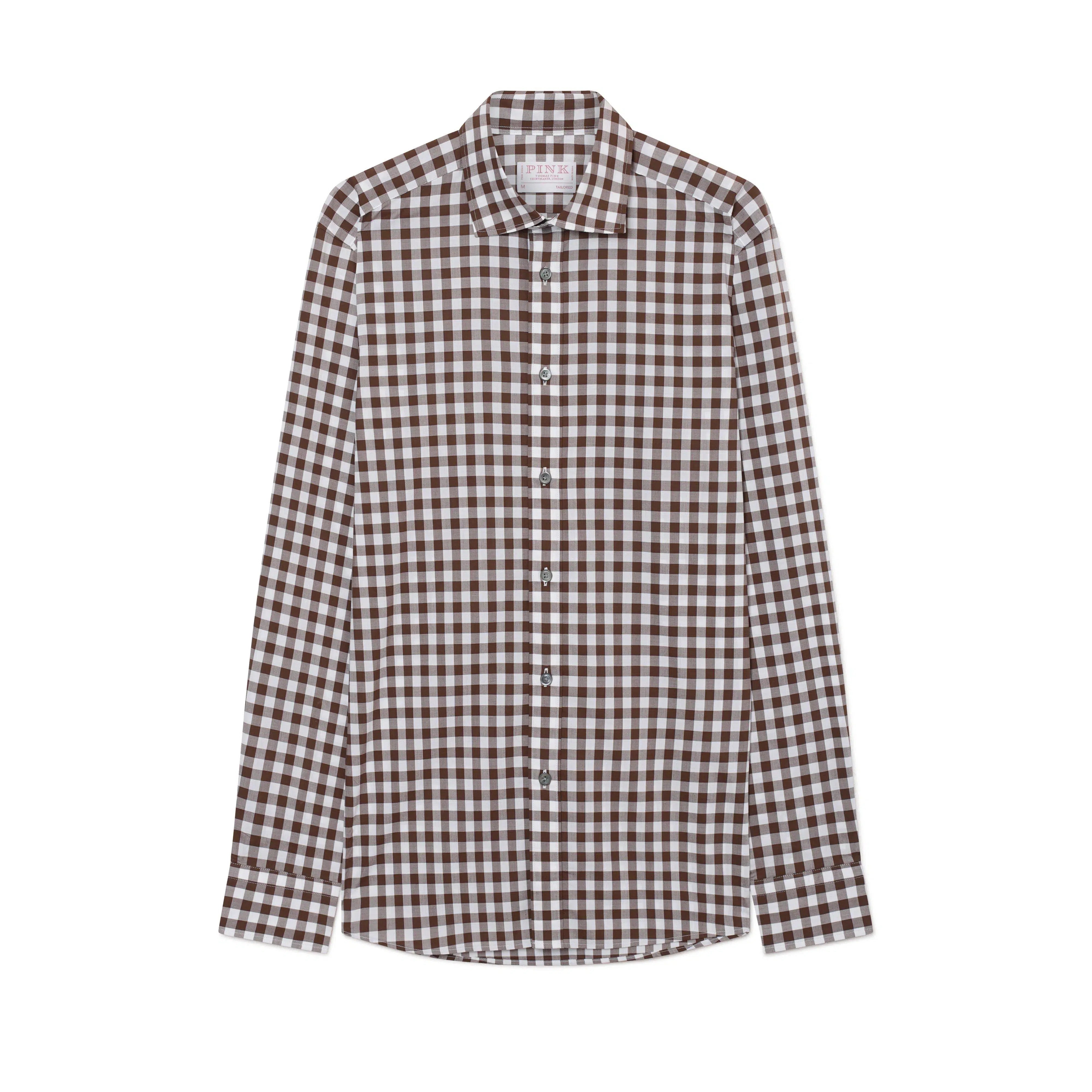 Thomas Pink Tailored Fit Smart Casual Gingham Shirt-MALFORD OF LONDON SAVILE ROW MENSWEAR OUTLET