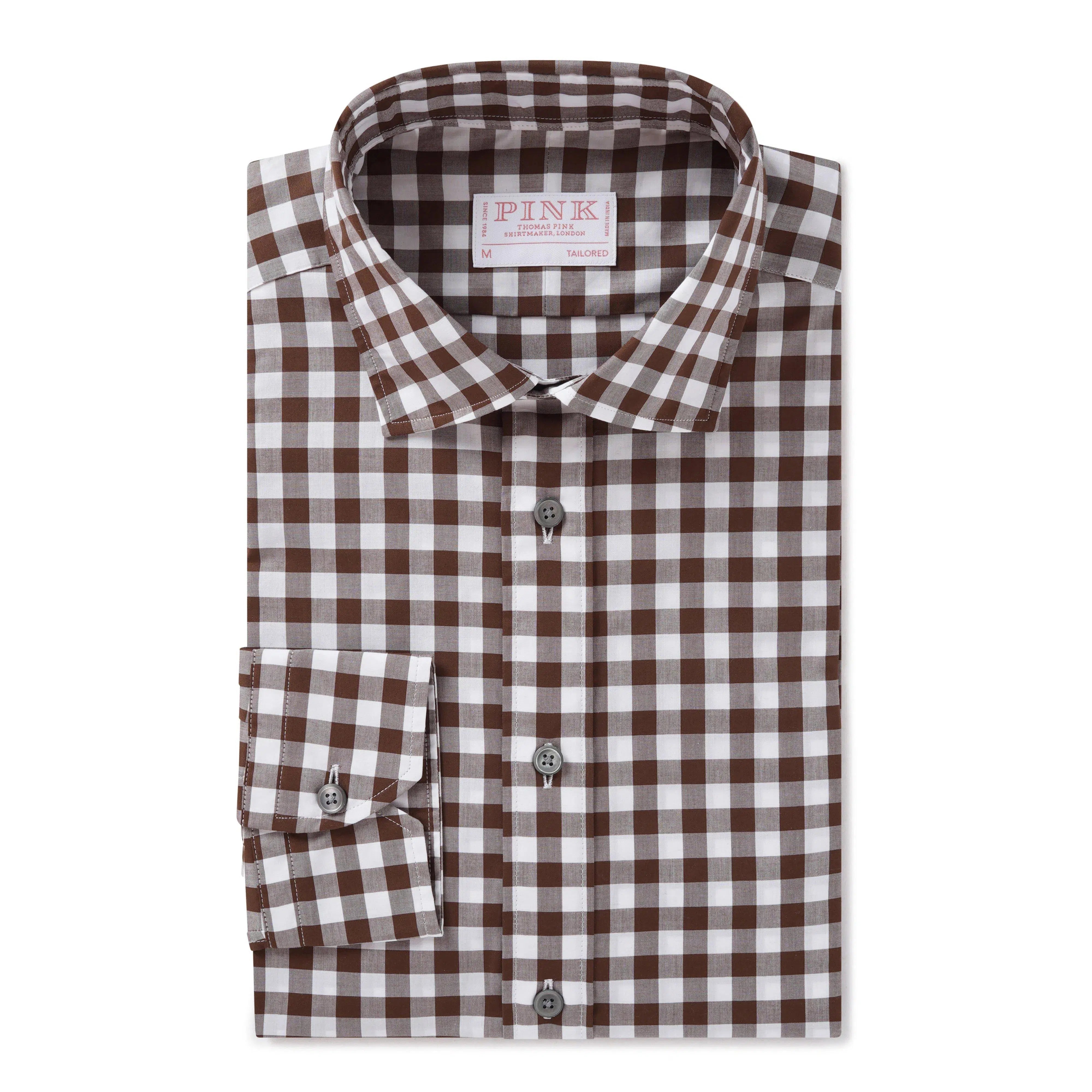 Thomas Pink Tailored Fit Smart Casual Gingham Shirt-MALFORD OF LONDON SAVILE ROW MENSWEAR OUTLET