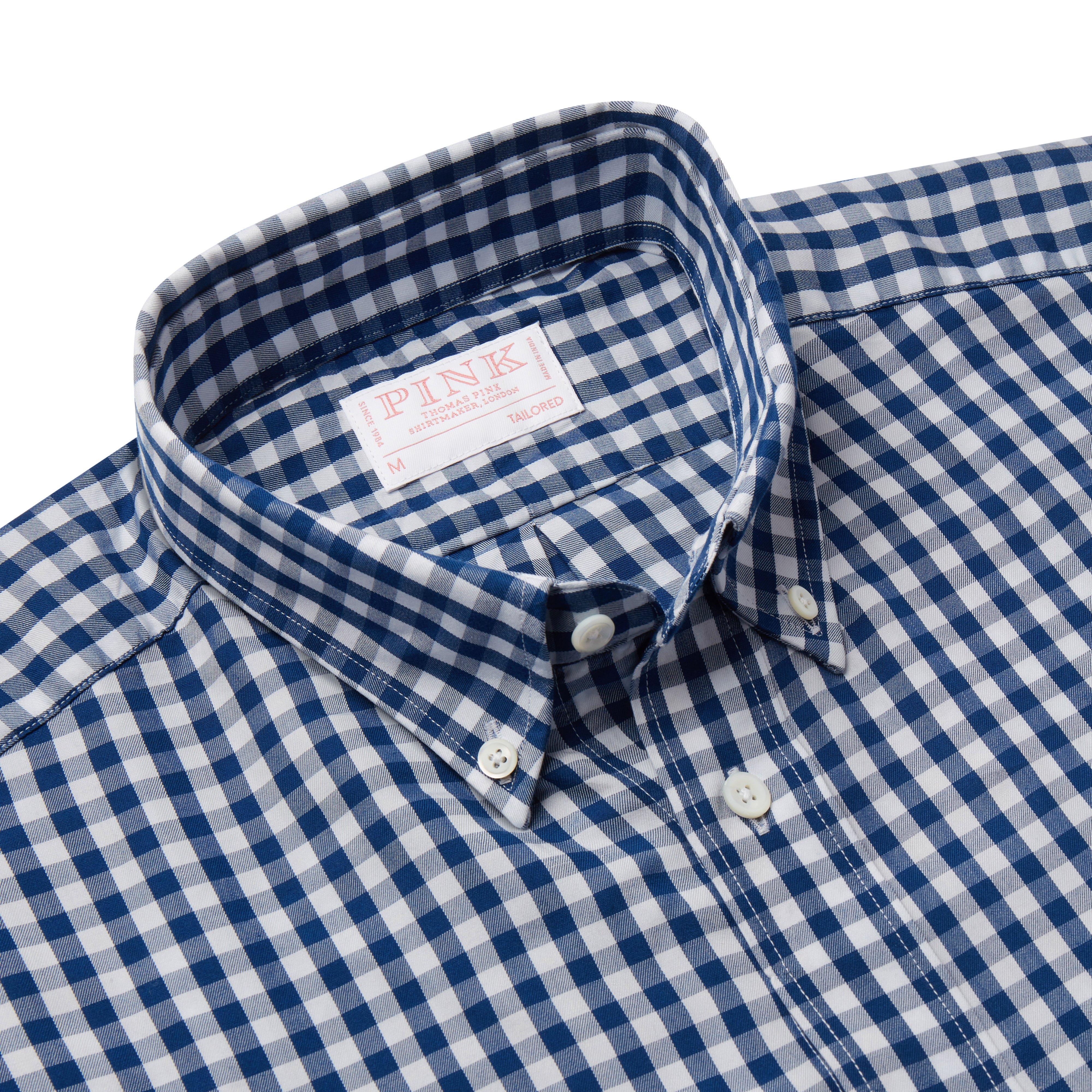 Thomas Pink Tailored Fit Smart Casual Gingham Twill Shirt-MALFORD OF LONDON SAVILE ROW MENSWEAR OUTLET